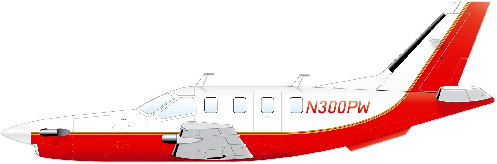 TBM 700 family manufacturer side-profile illustration