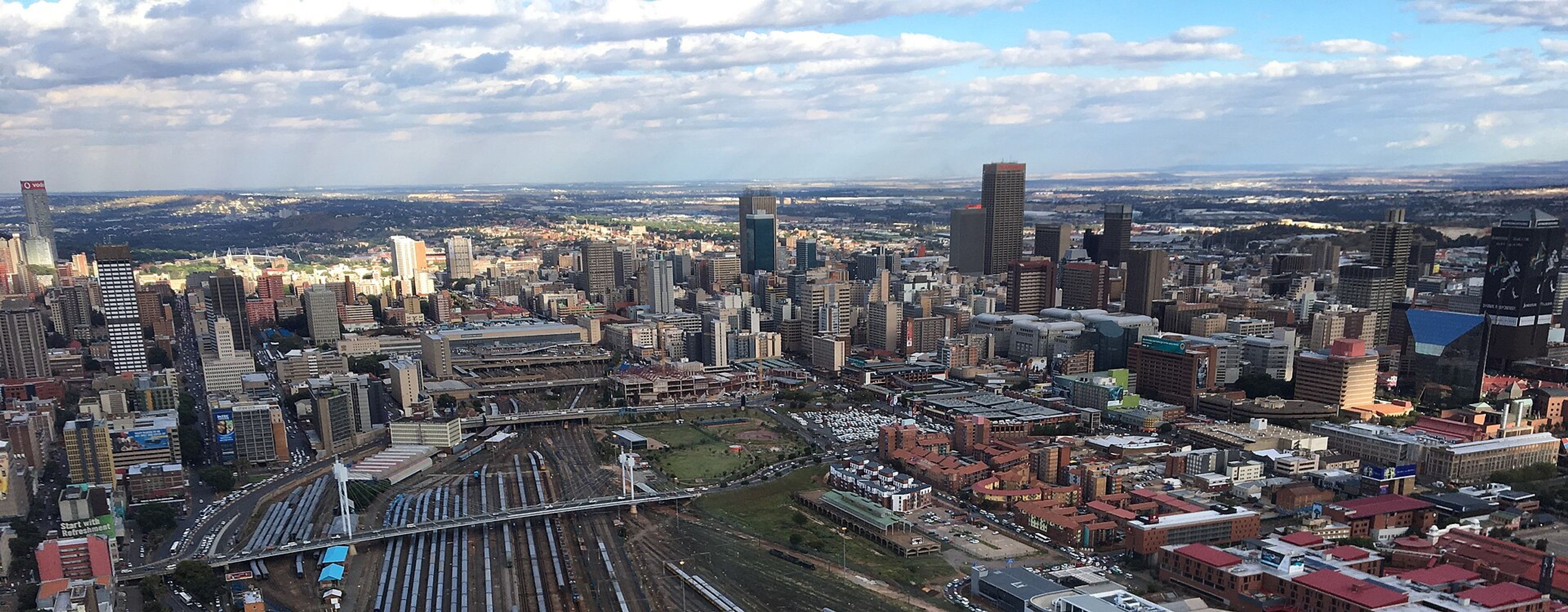 An aerial view of Johannesburg.