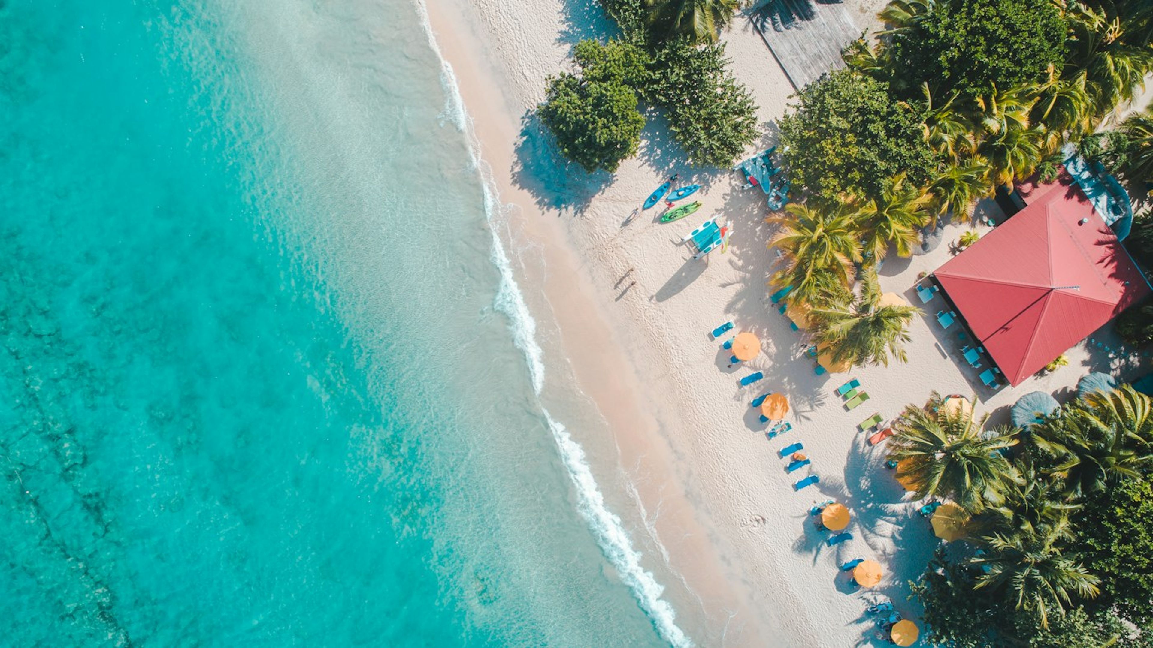 Tropical beach viewed from above