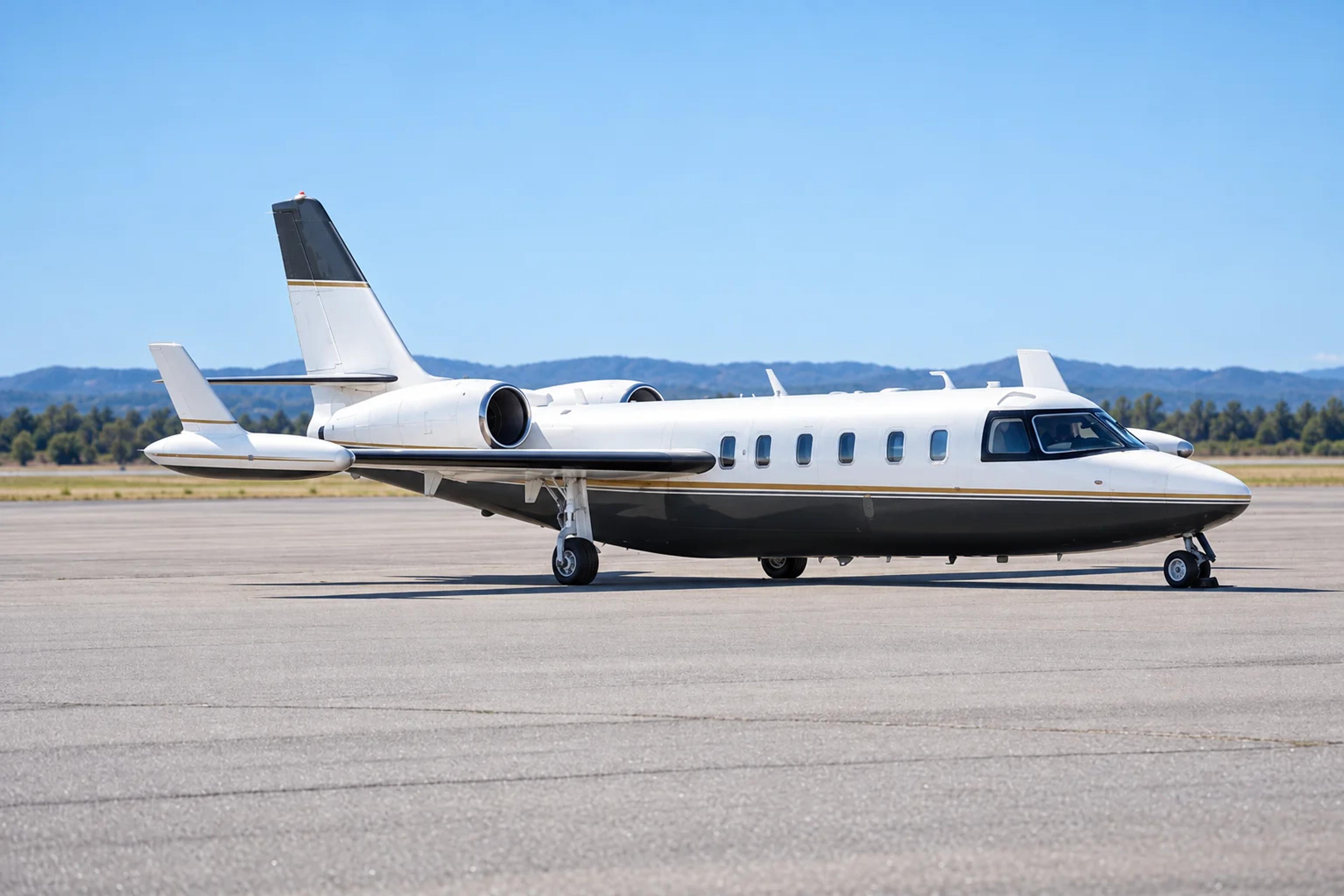 IAI 1124A Westwind II; AI-edited livery and background.