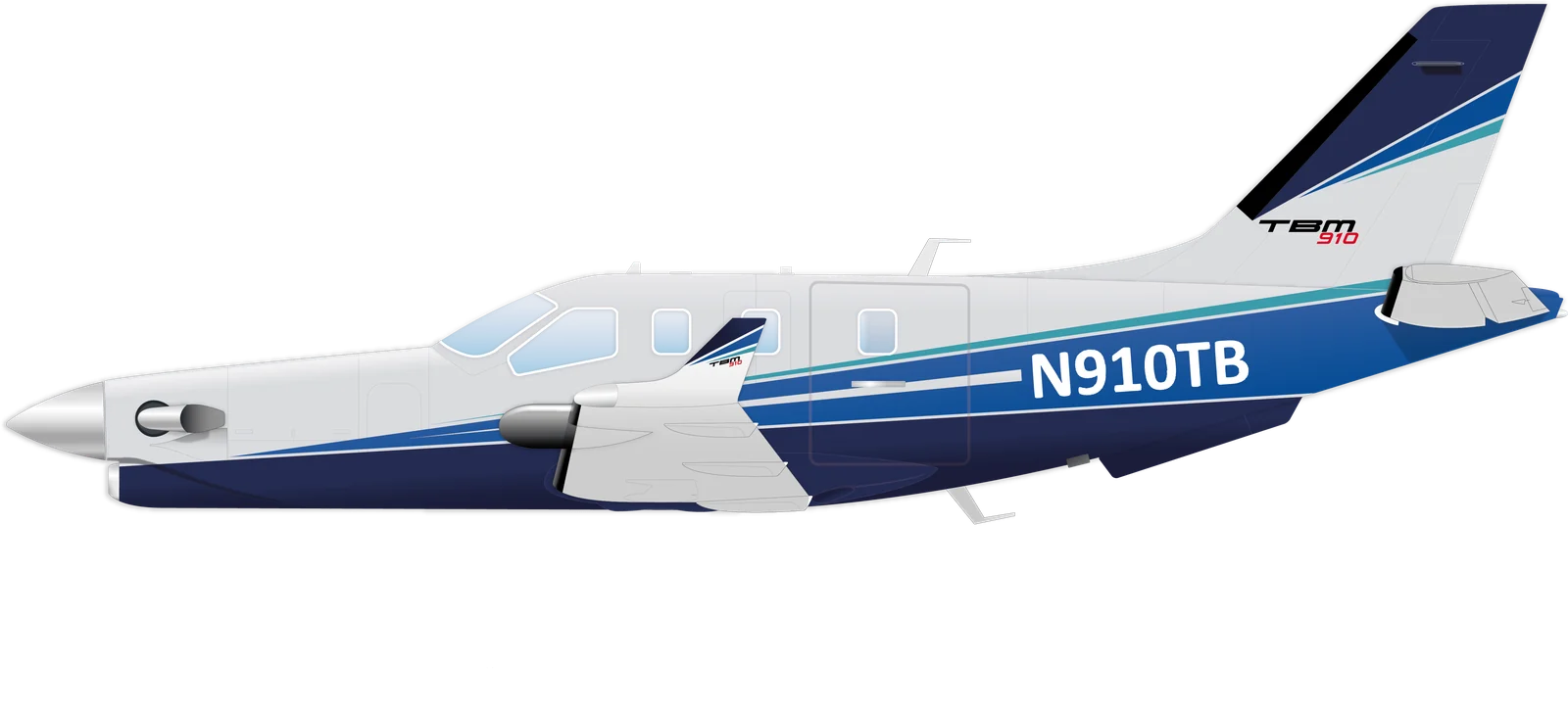 TBM 910 manufacturer side-profile illustration