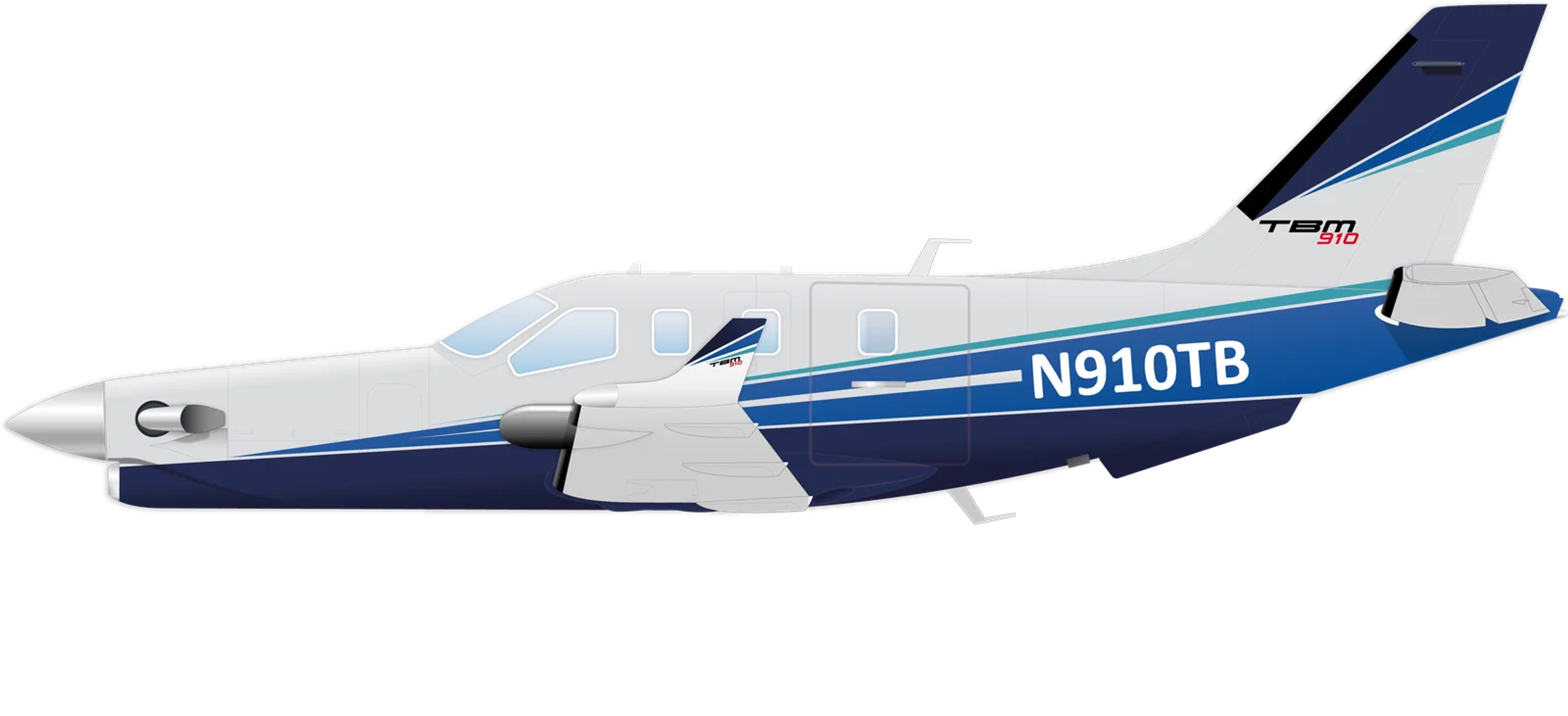 TBM 910 manufacturer side-profile illustration