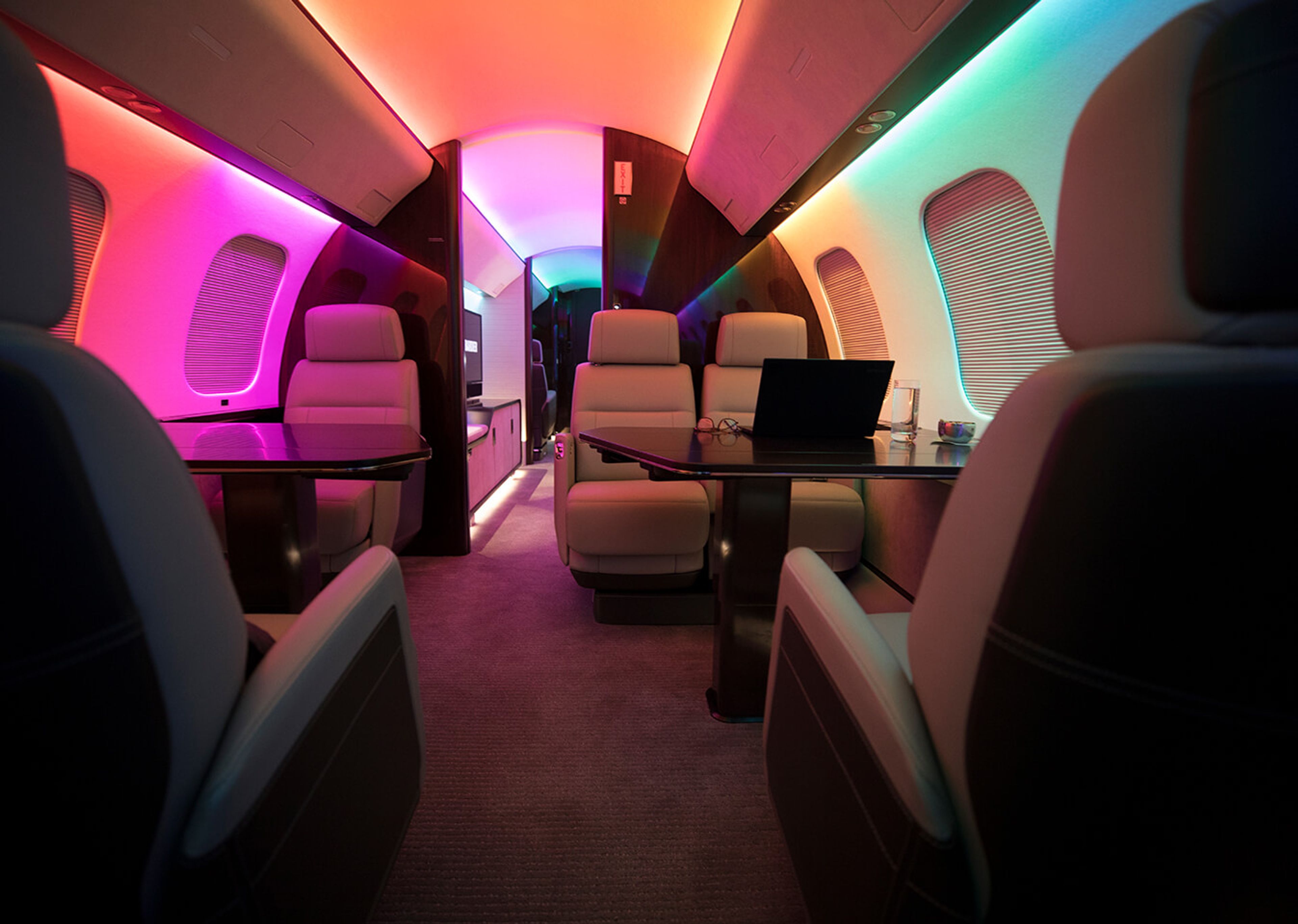 Bombardier Global 7500 interior ambient lights