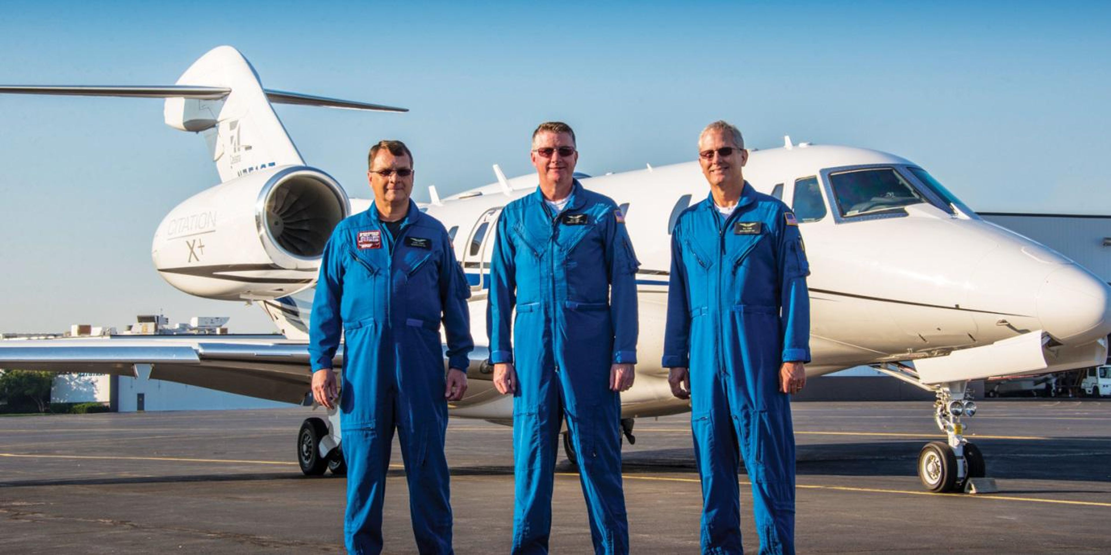 Cessna Citation X+ with its record-flight crew