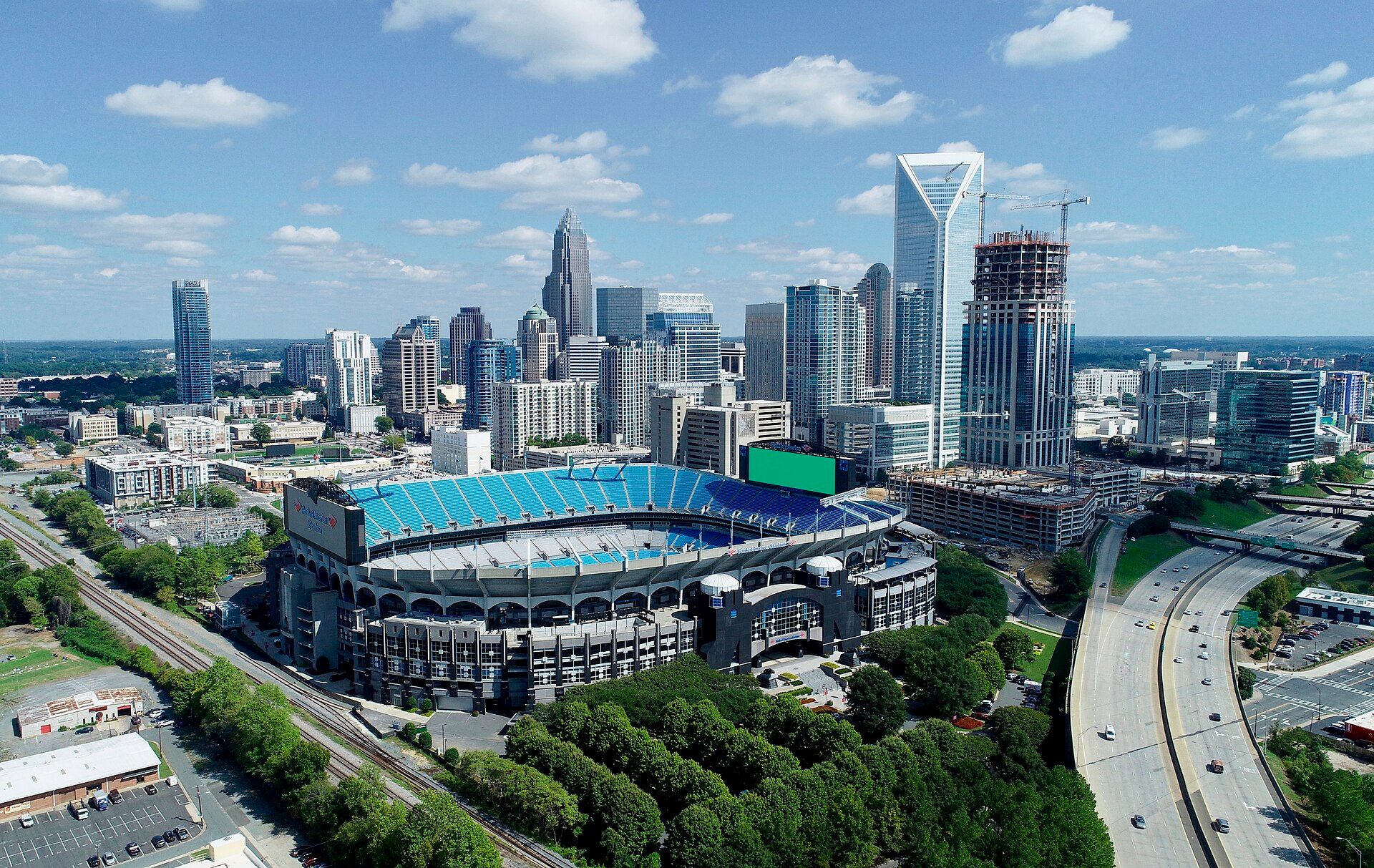 Charlotte's skyline and stadium.
