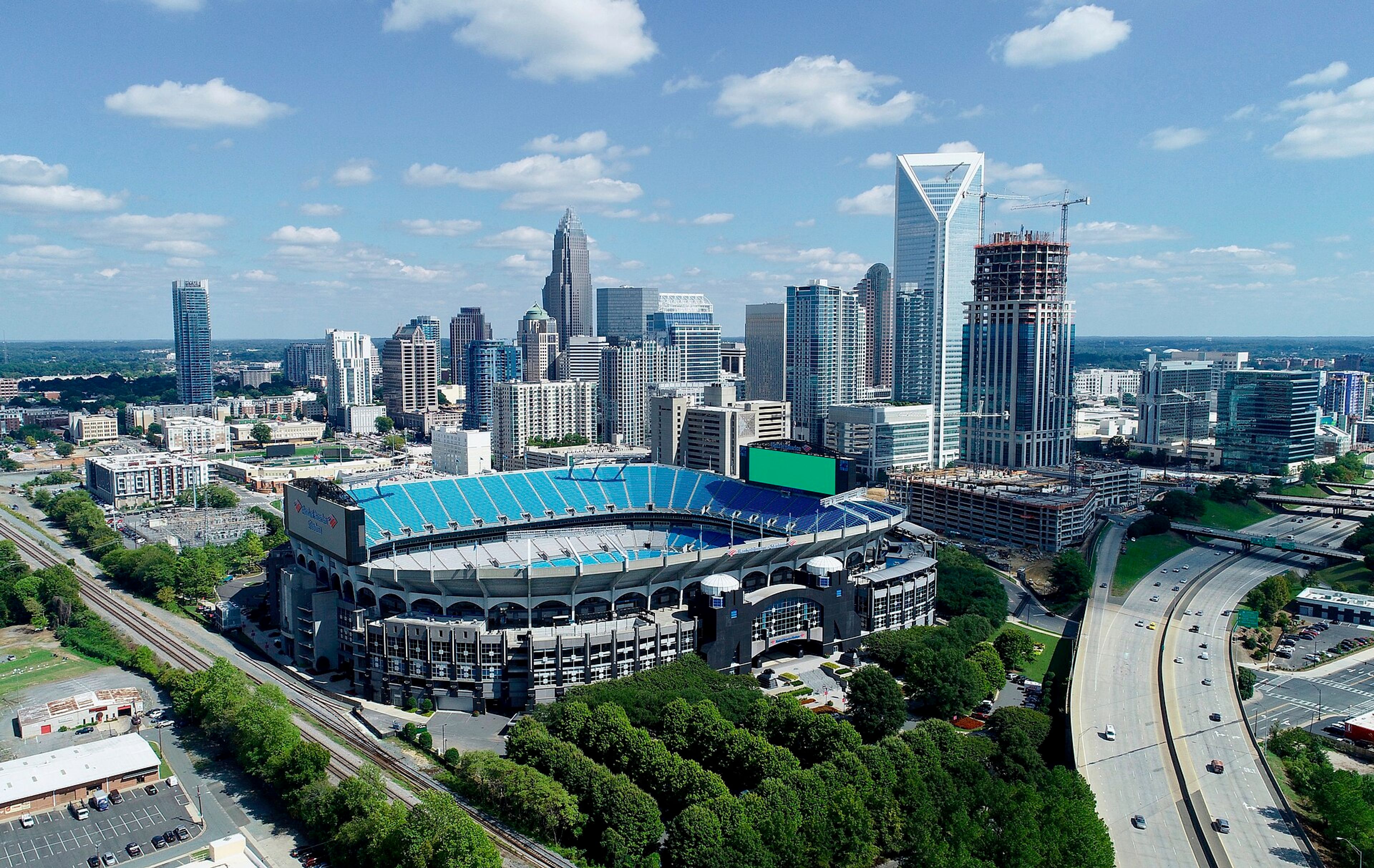 Charlotte's skyline and stadium.
