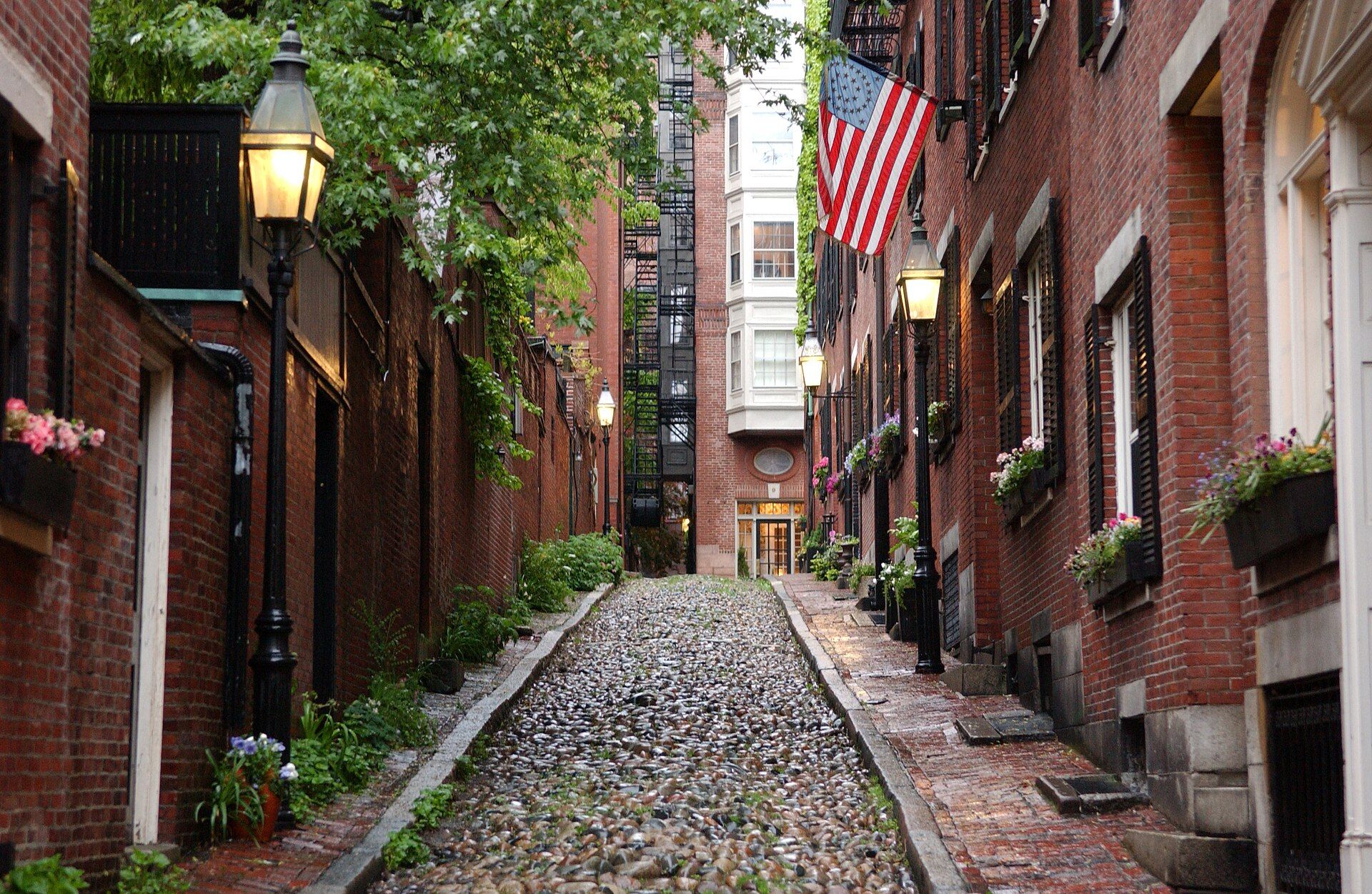 Acorn Street in Boston's Beacon Hill.