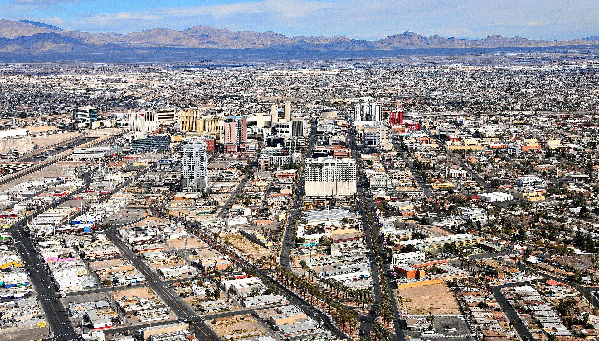 An aerial view of Las Vegas.