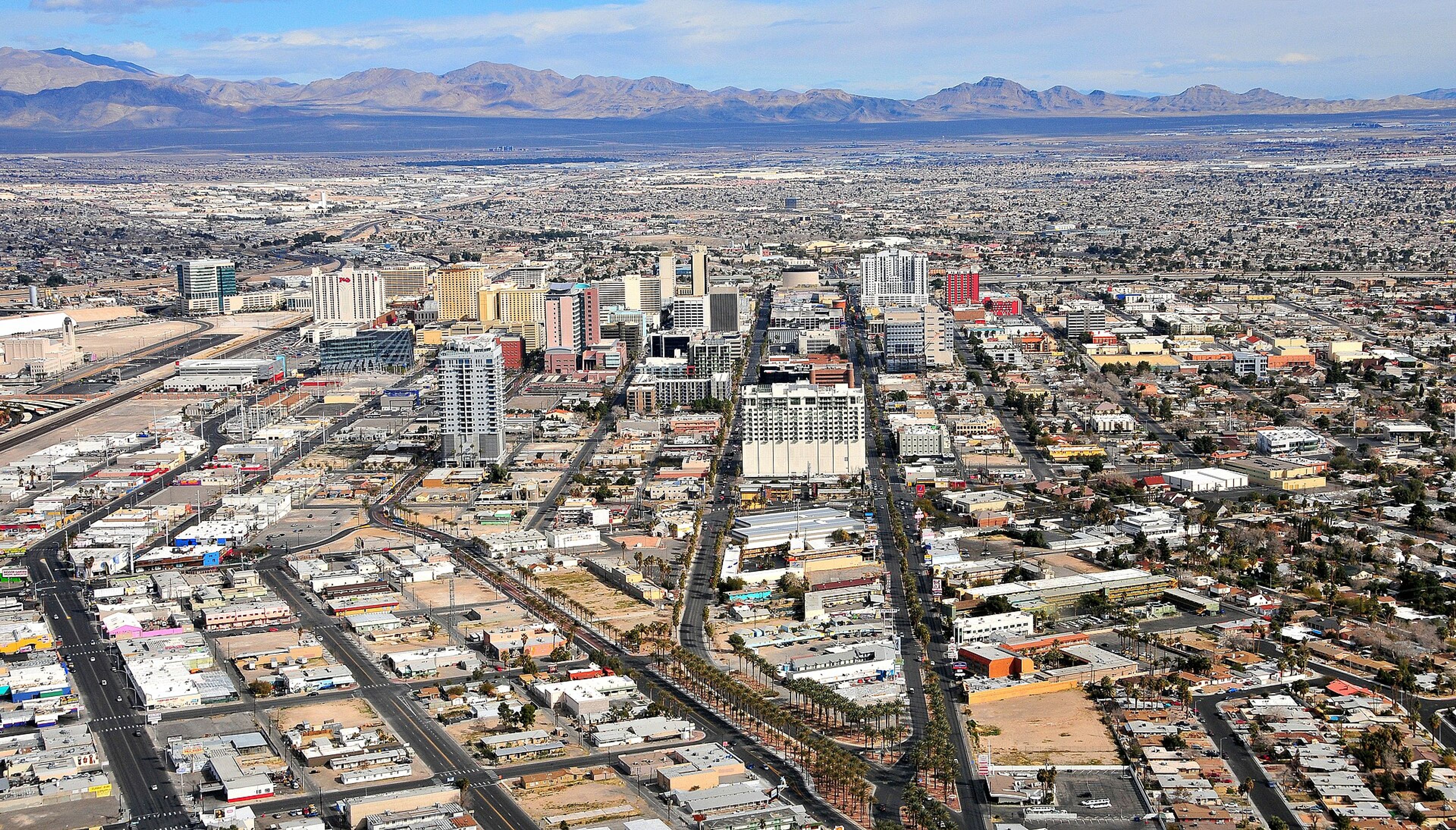 An aerial view of Las Vegas.