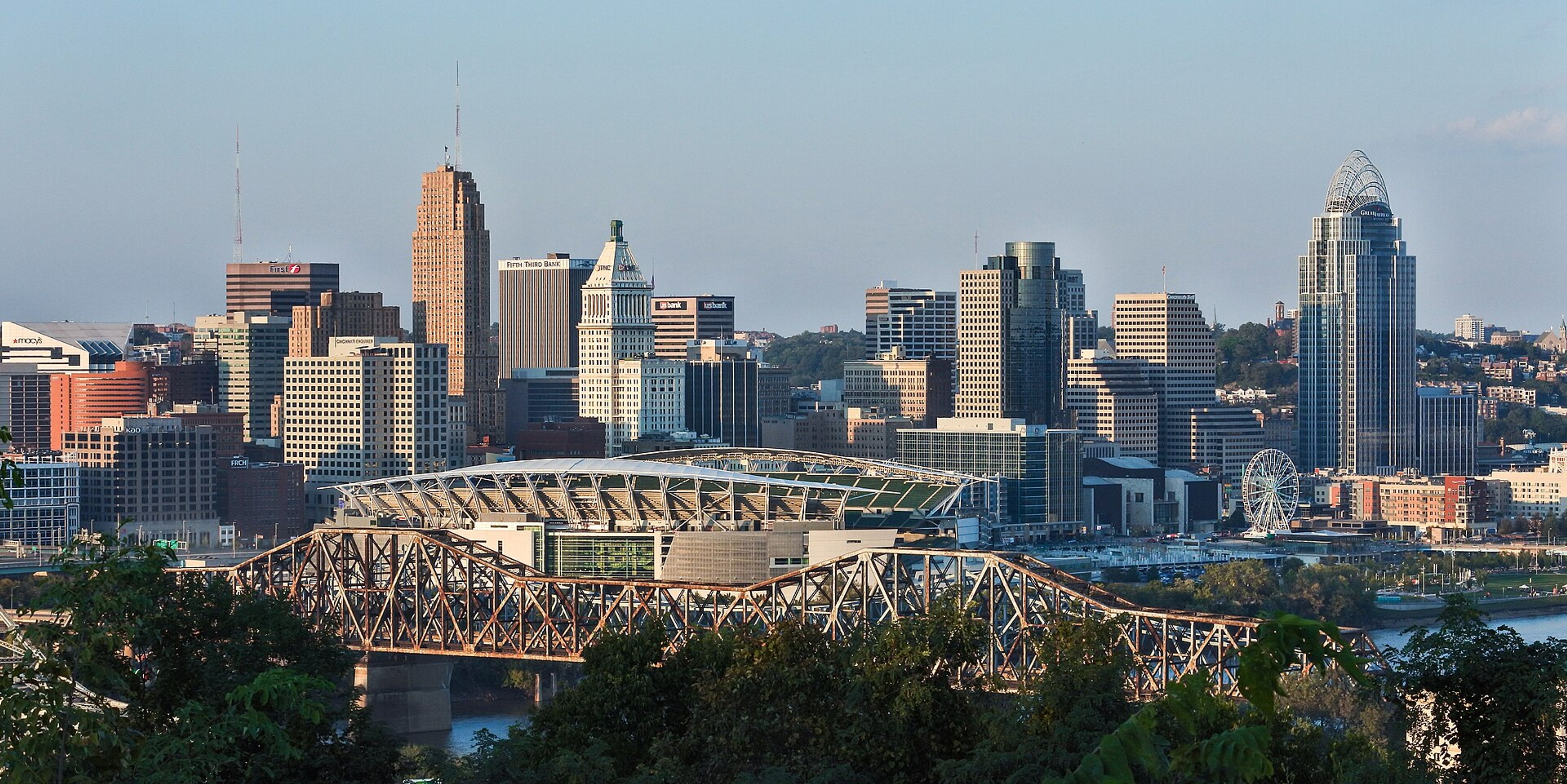 Cincinnati's riverfront skyline.
