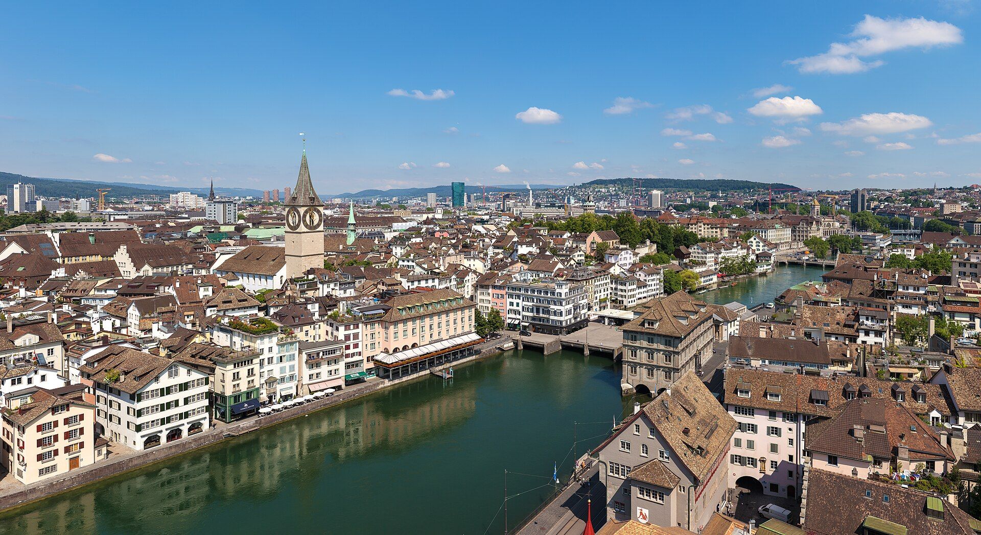 Zurich's Old Town and riverfront.