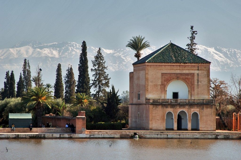 Architecture and gardens in Marrakech.