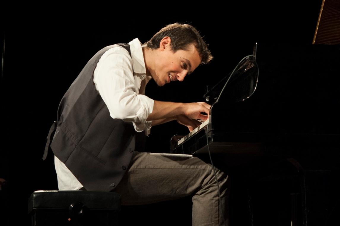 Guy Mintus playing the piano at the Samos Young Artists Festival