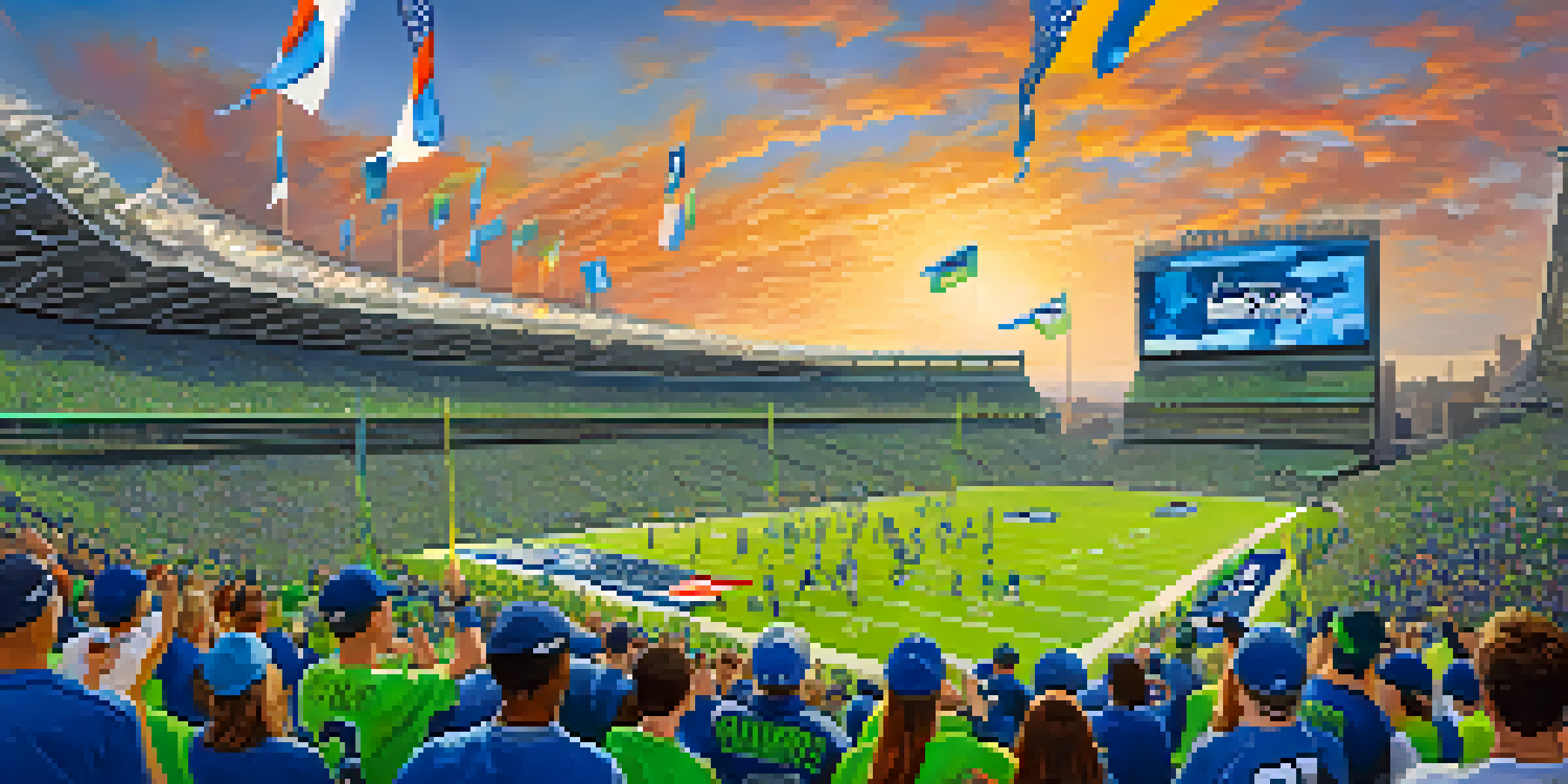 A lively crowd of Seattle Seahawks fans in blue and green jerseys at Lumen Field, creating an energetic atmosphere on game day.