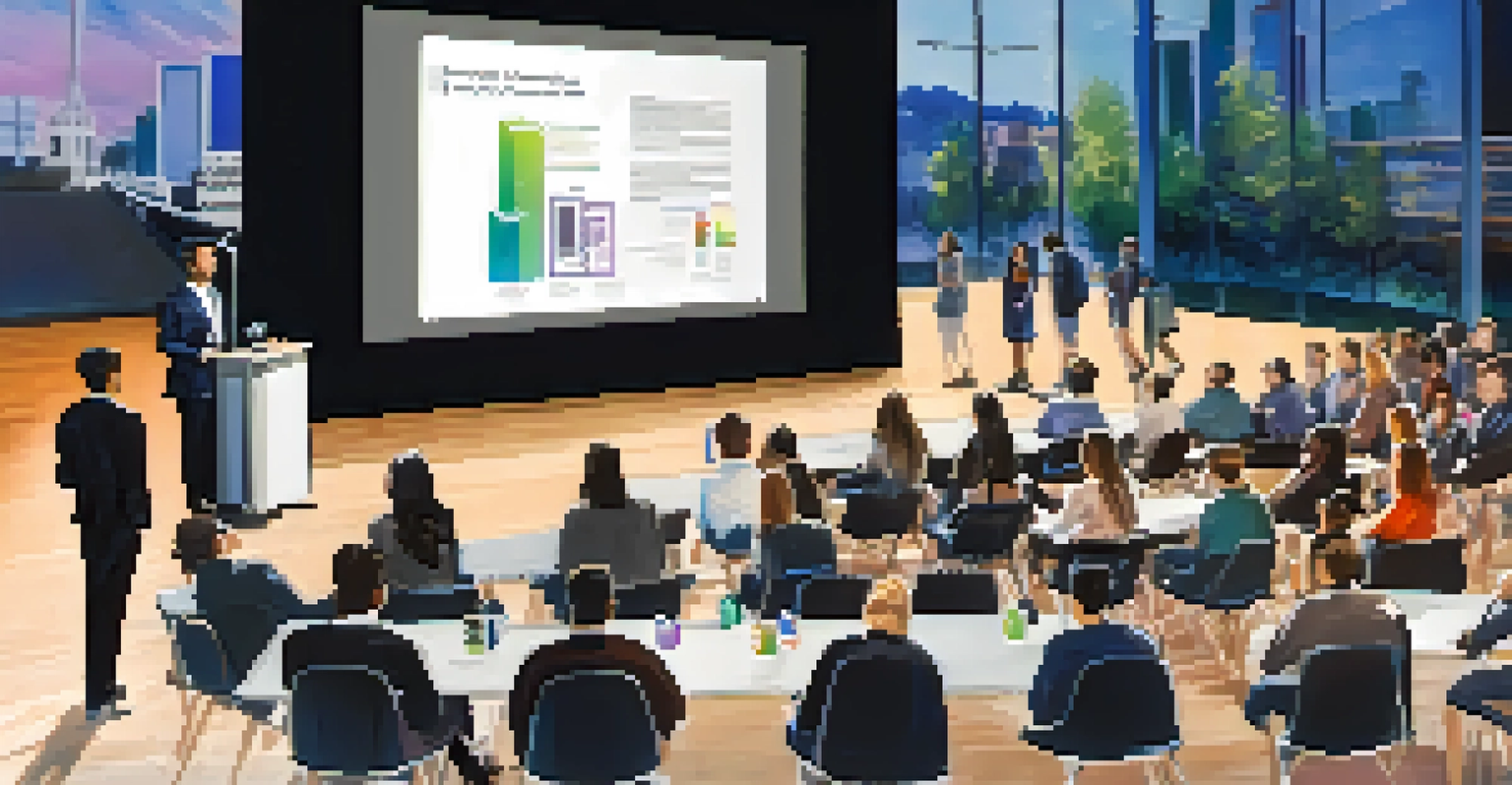 Students presenting their tech startup ideas during a pitch competition at Seattle University.