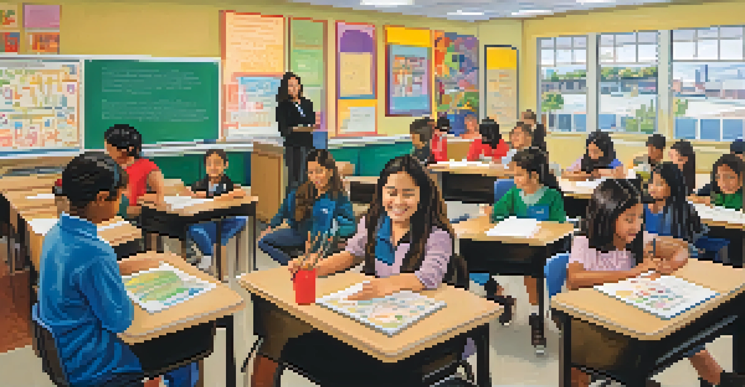A diverse classroom in Seattle with students participating in a bilingual education program.