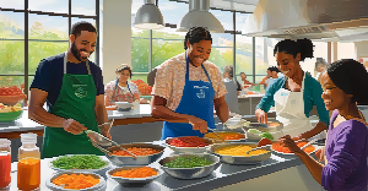 A community cooking class in Seattle featuring diverse participants learning traditional recipes together.