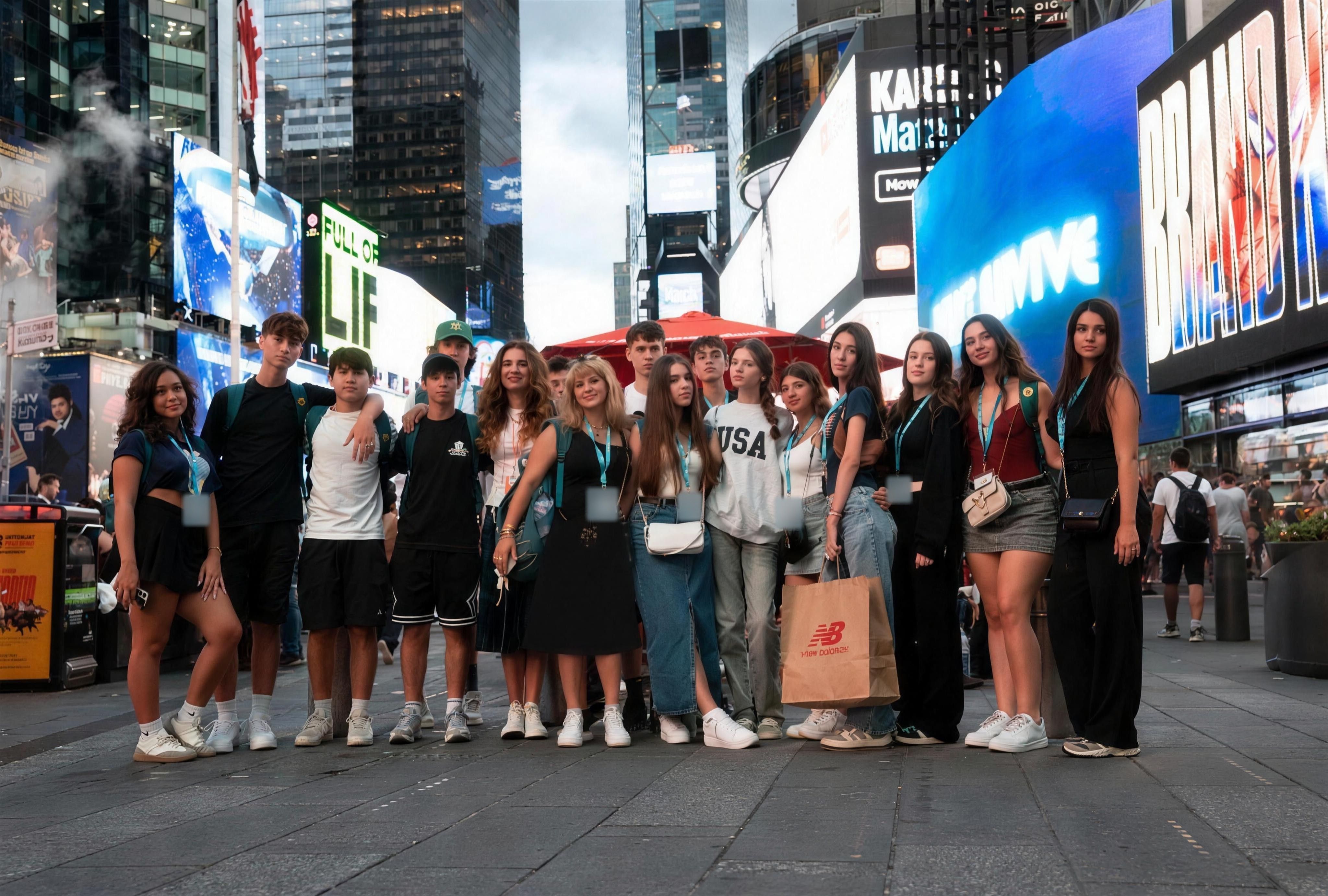 YES USA students visiting Times Square