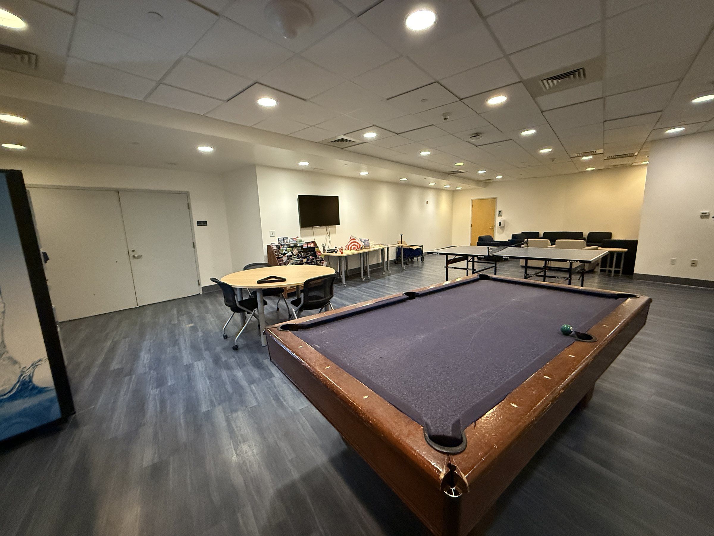 Pool table in the residence common room