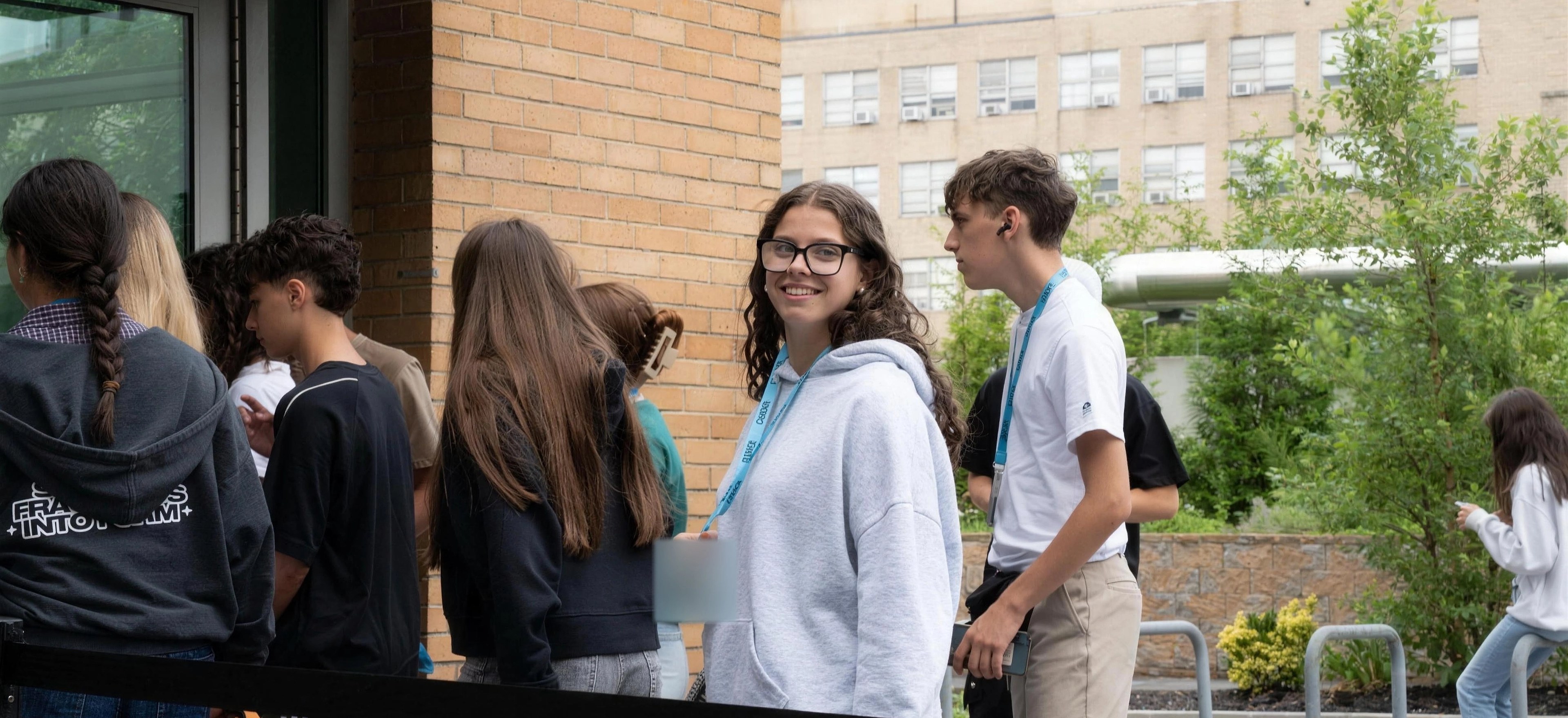 Students and staff together on campus at YES USA