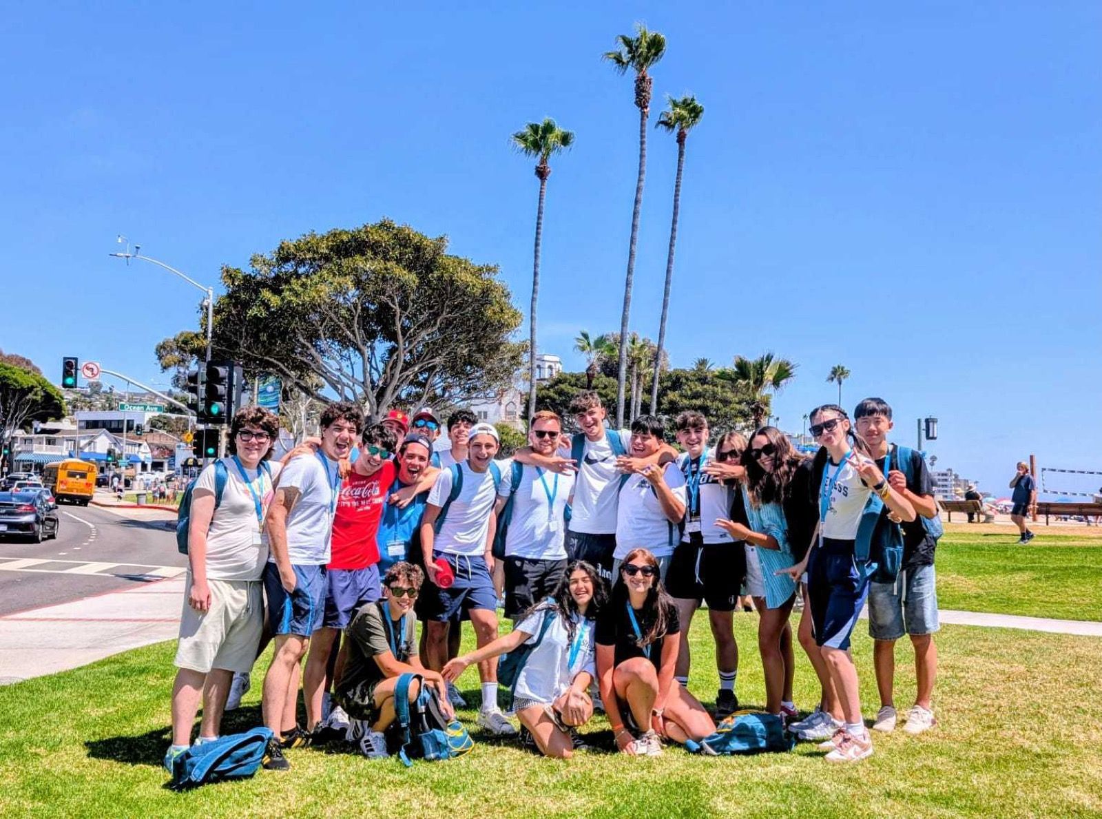 YES USA group beside the beach in Laguna Beach
