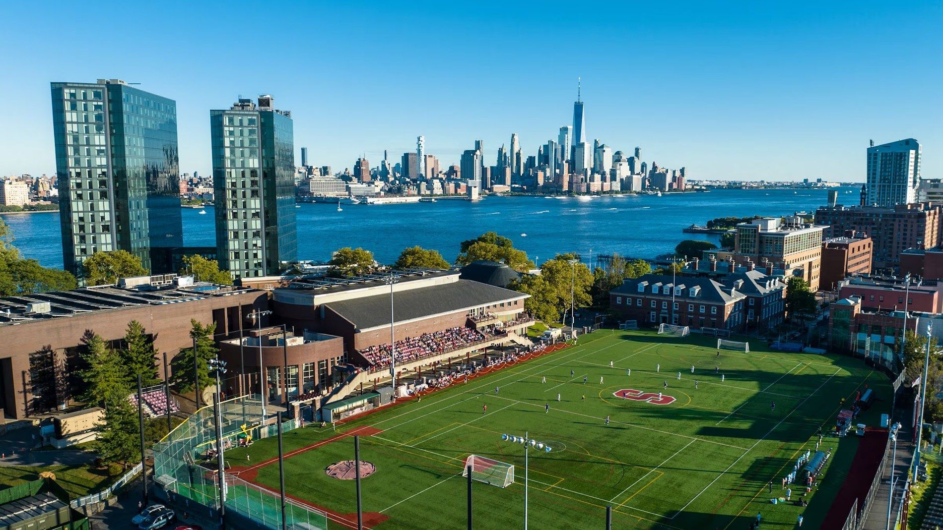 Stevens campus overlooking the Hudson River and Manhattan.