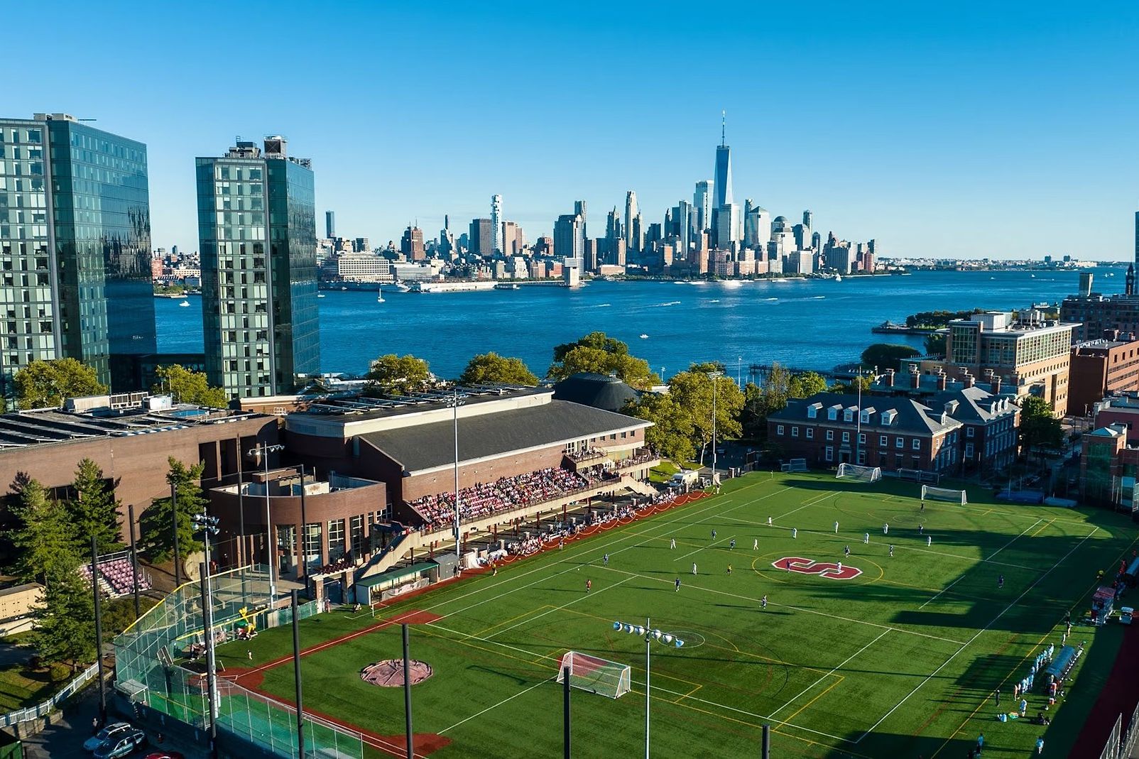 Stevens campus overlooking the Hudson River and Manhattan.