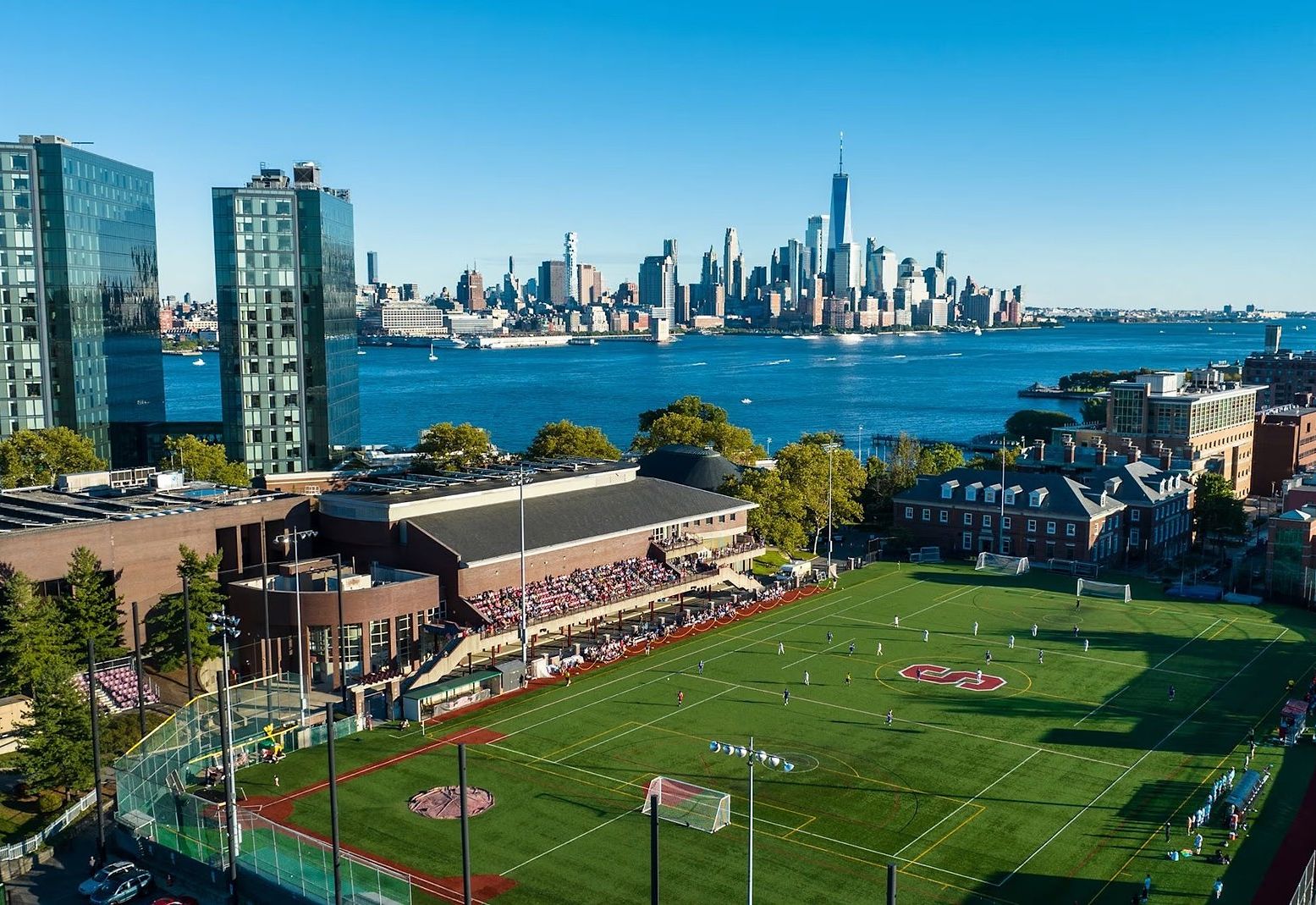 Stevens campus overlooking the Hudson River and Manhattan.