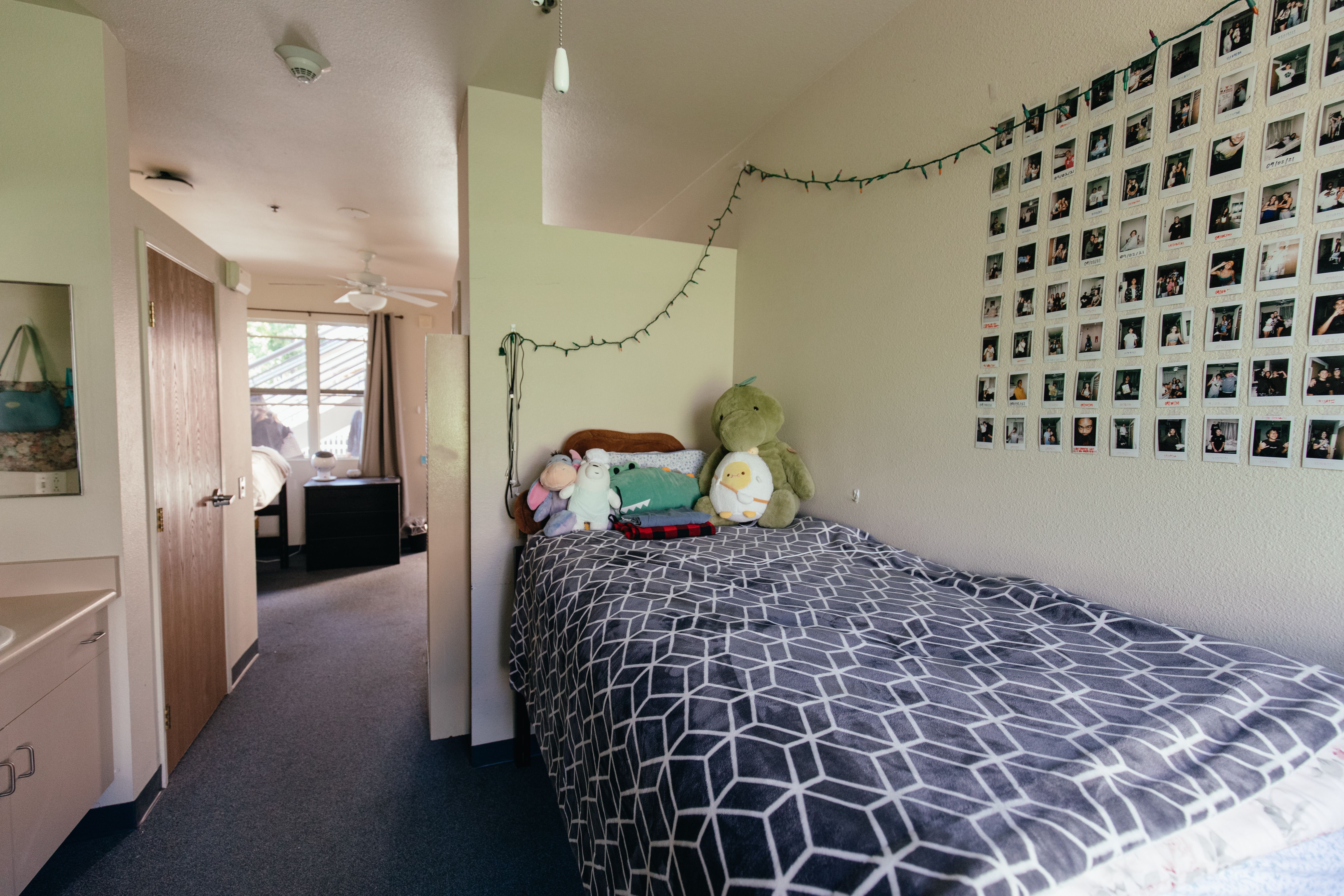 A furnished suite-style room at Concordia Irvine