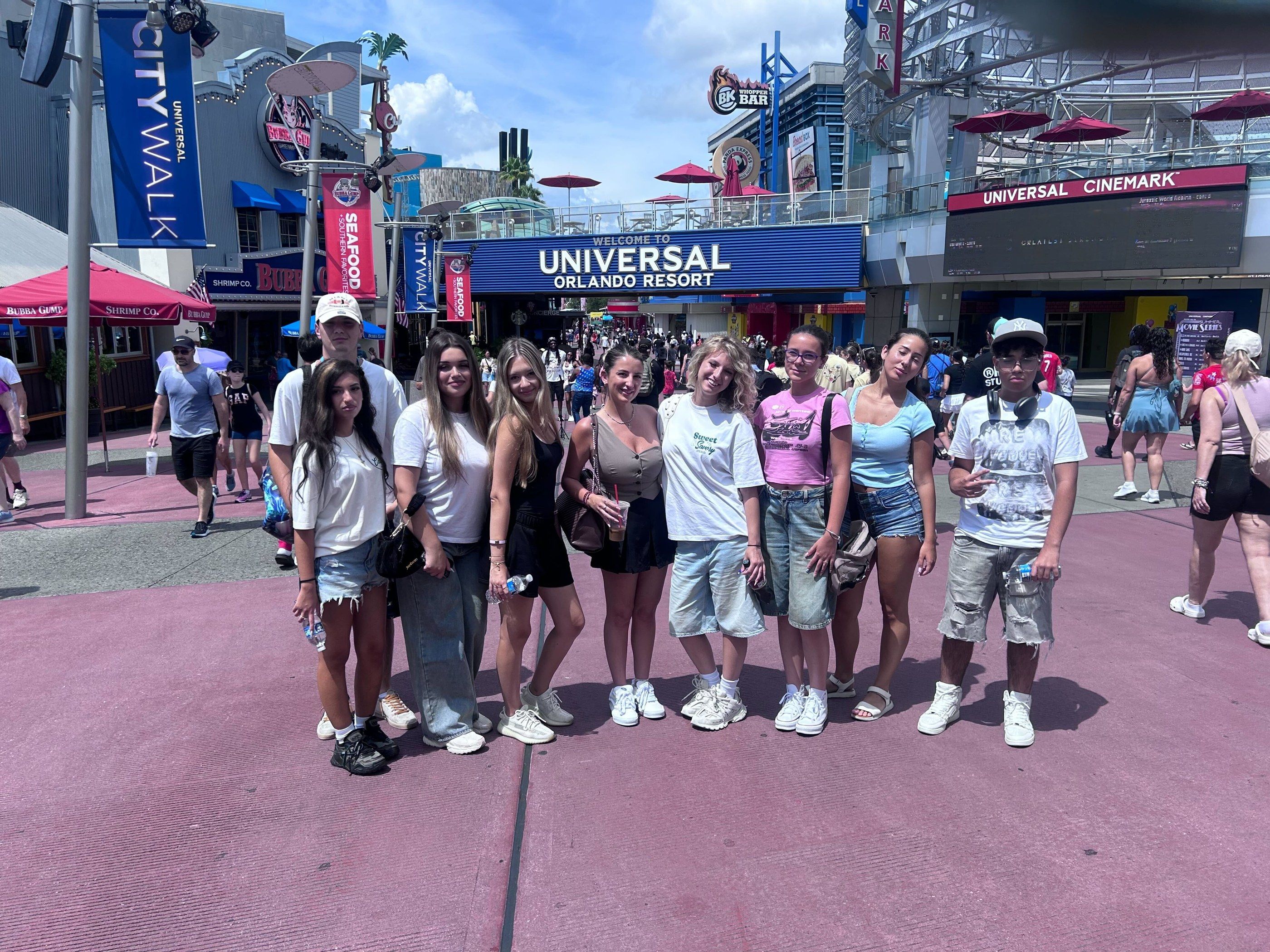 YES USA students at Universal CityWalk, Orlando