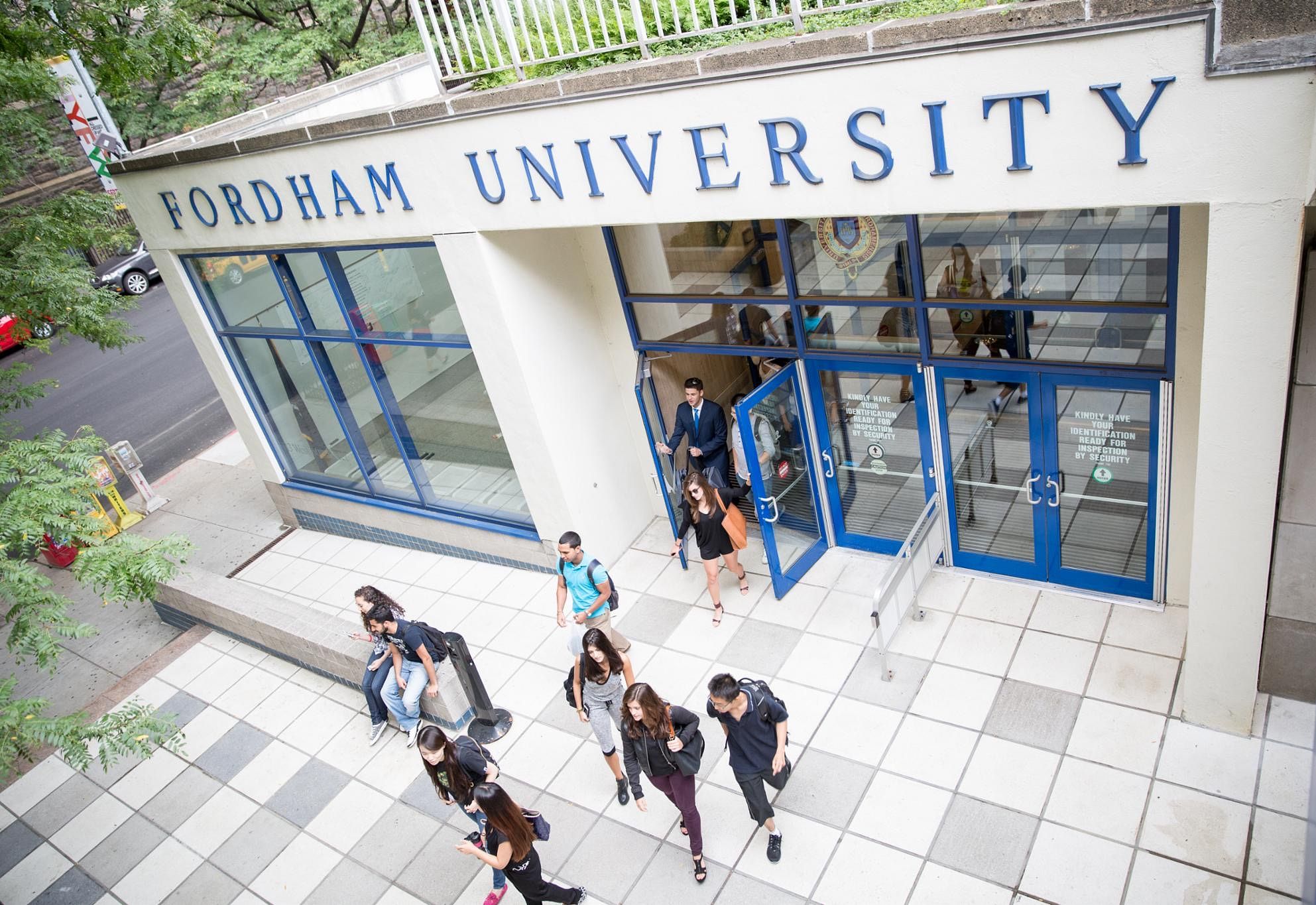 Fordham University entrance at Lincoln Center.