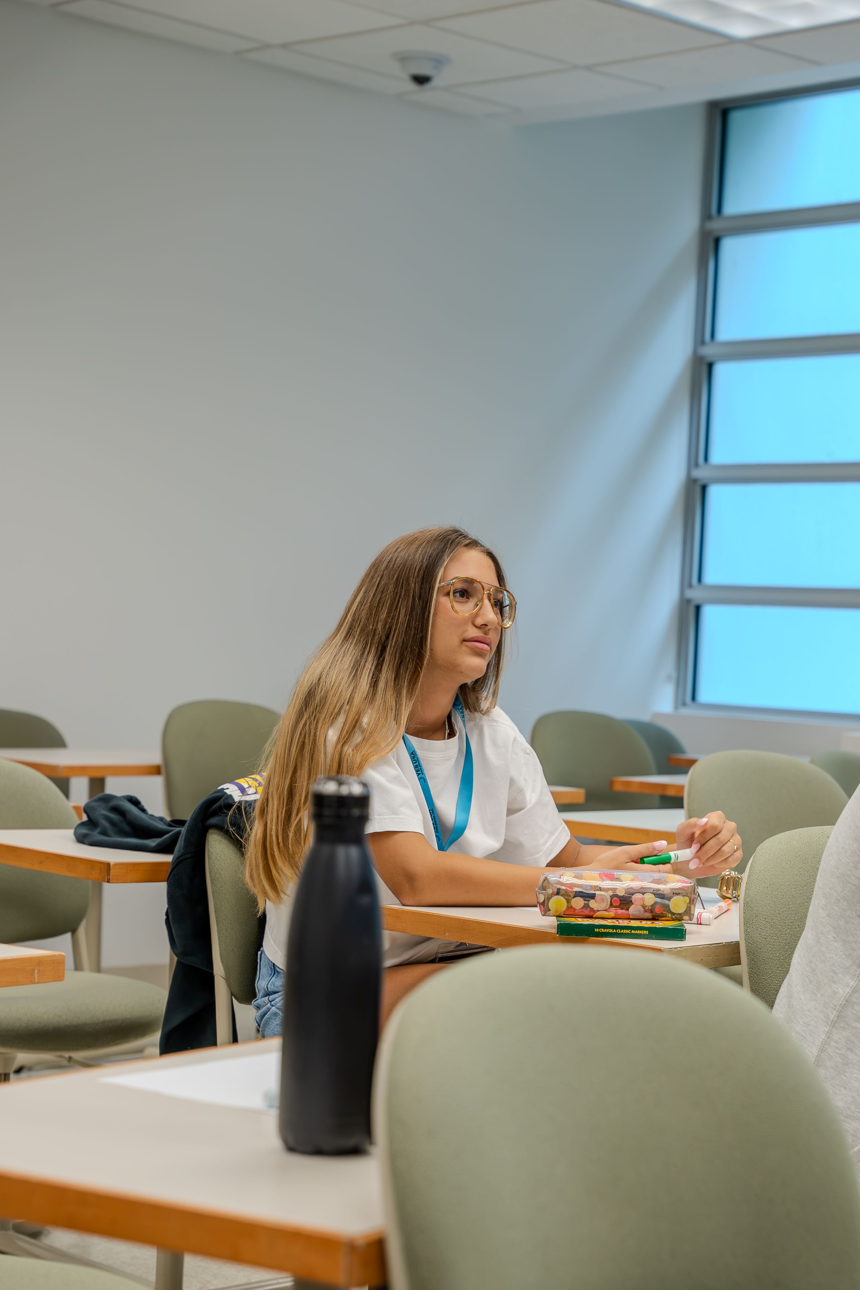 Student listening during a YES USA summer English lesson in Miami