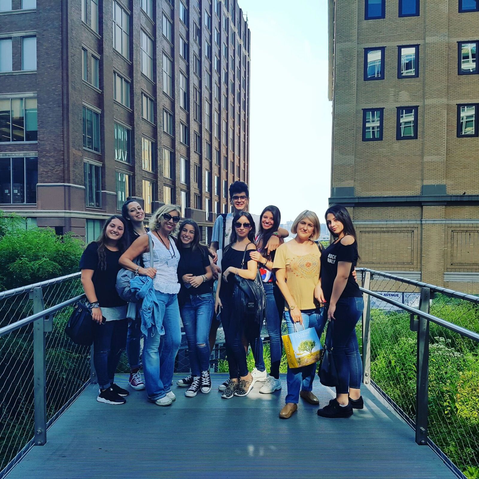 A YES USA group on the elevated High Line walkway in Manhattan