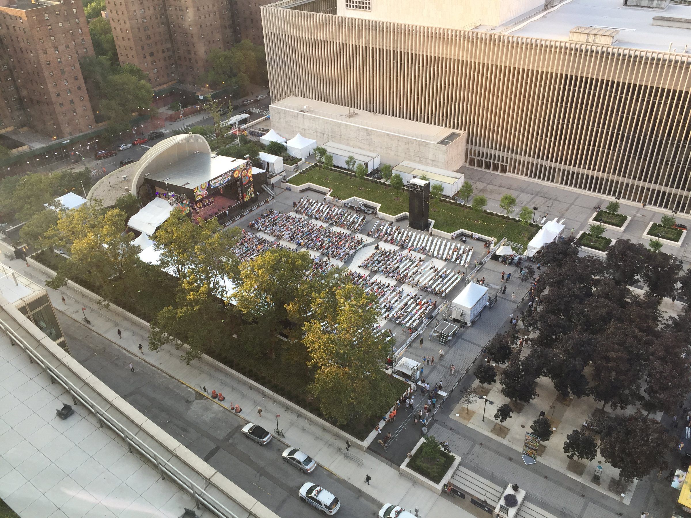 View down over Lincoln Center next to the Fordham campus