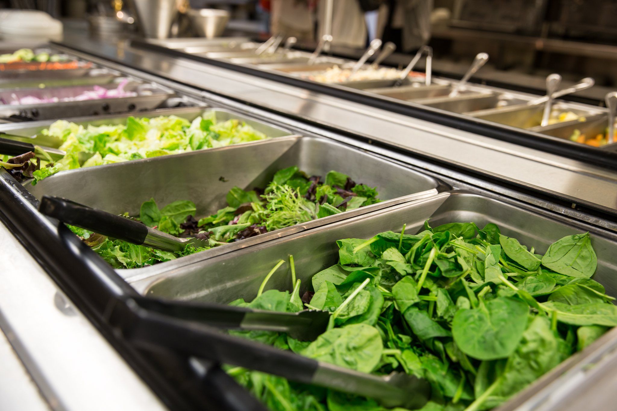 Salad bar in the Fordham cafeteria