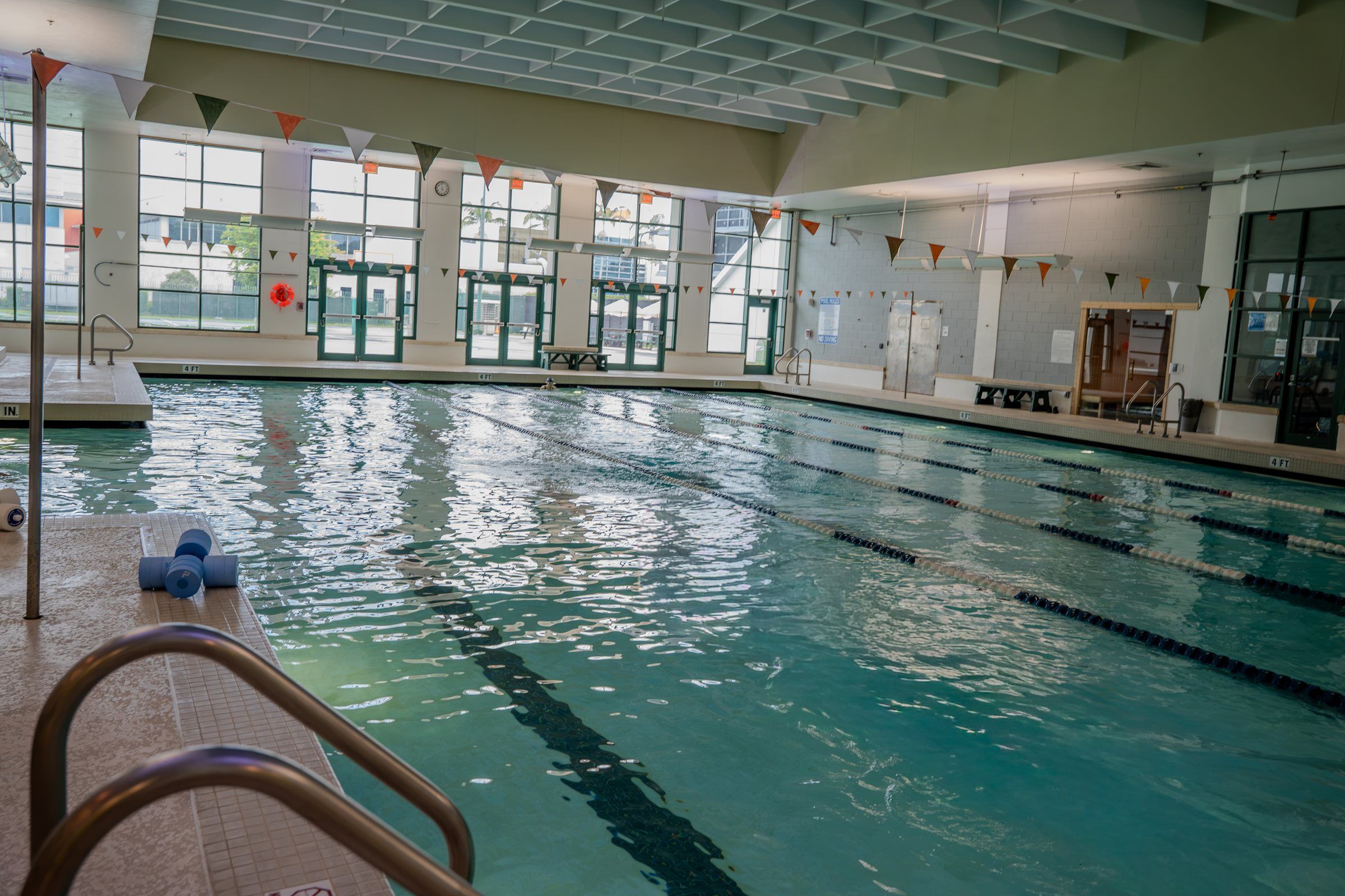 Indoor lap pool at the University of Miami wellness centre