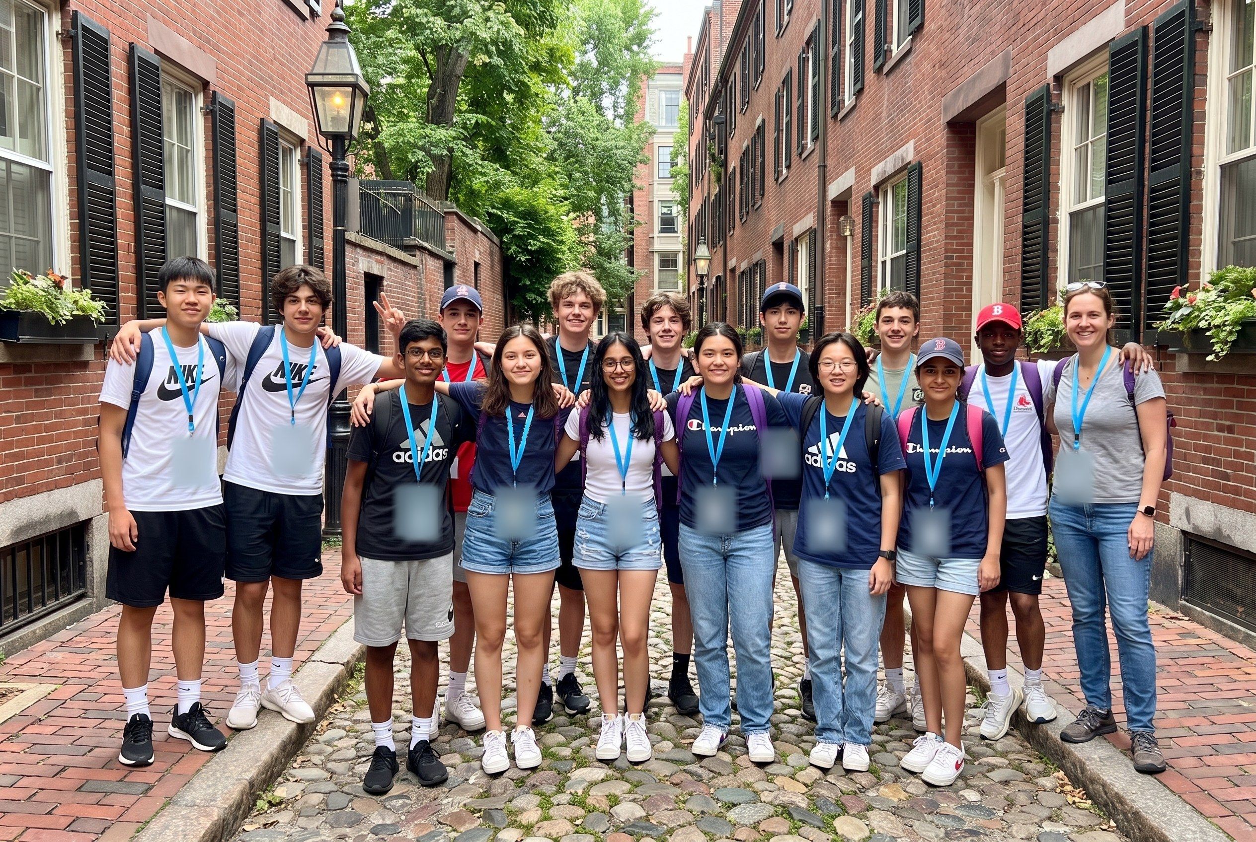 A YES USA group on Acorn Street, Beacon Hill, Boston