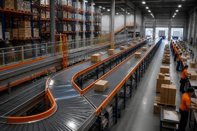 Material flow through warehouse zones