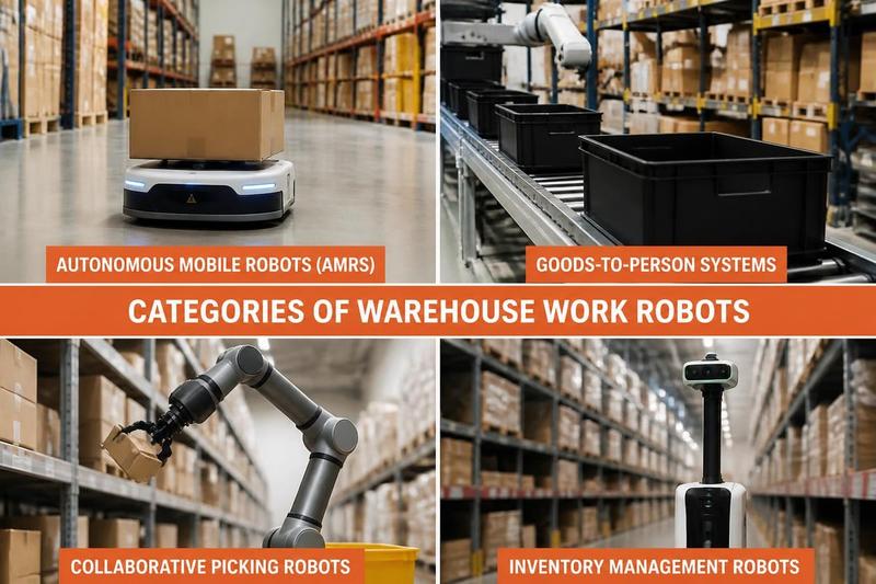 Types of warehouse work robots