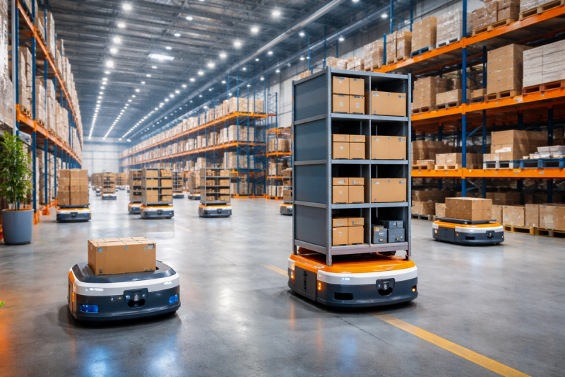 robots carrying boxes