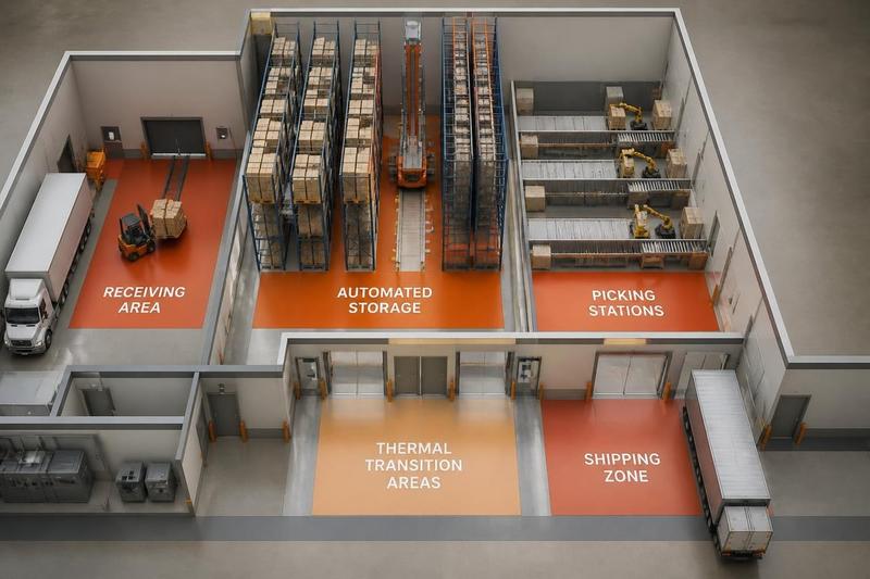 Freezer facility layout
