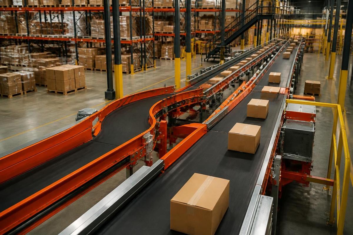 conveyor working