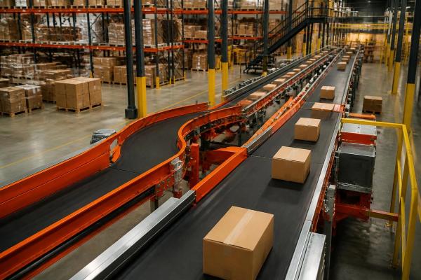 conveyor working