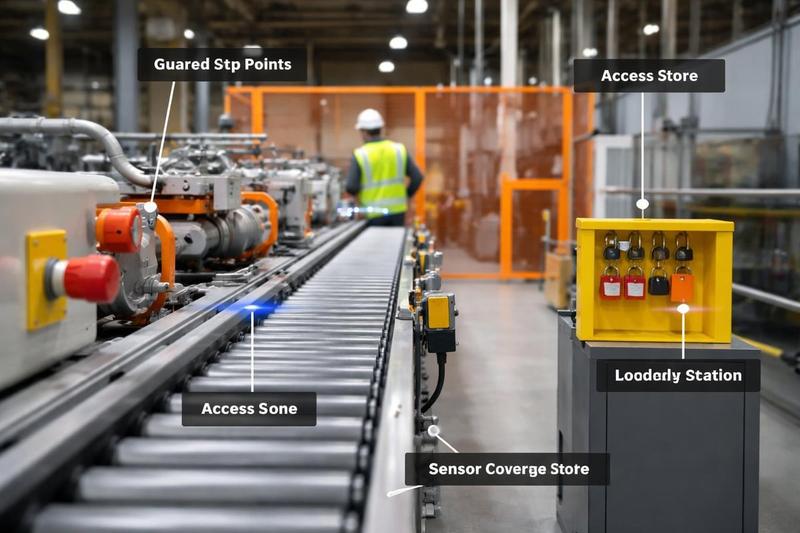 Production conveyor safety zones