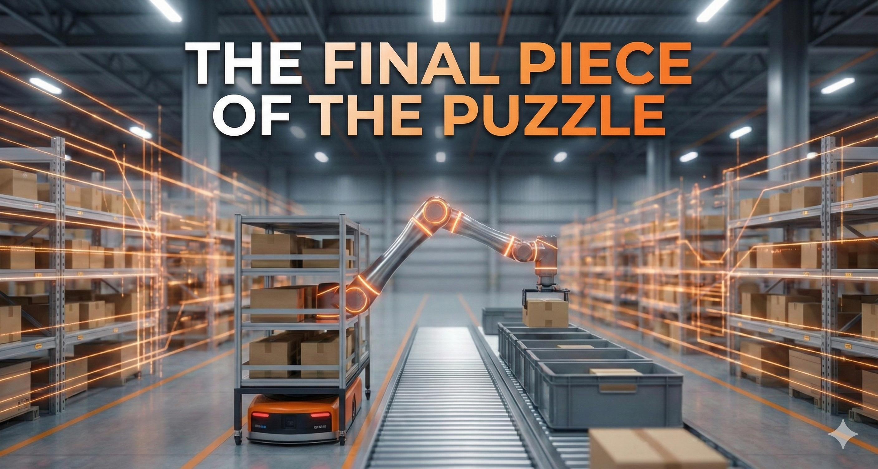 Geek+ Robot Arm Picking Station performing autonomous order fulfillment in a warehouse setting.