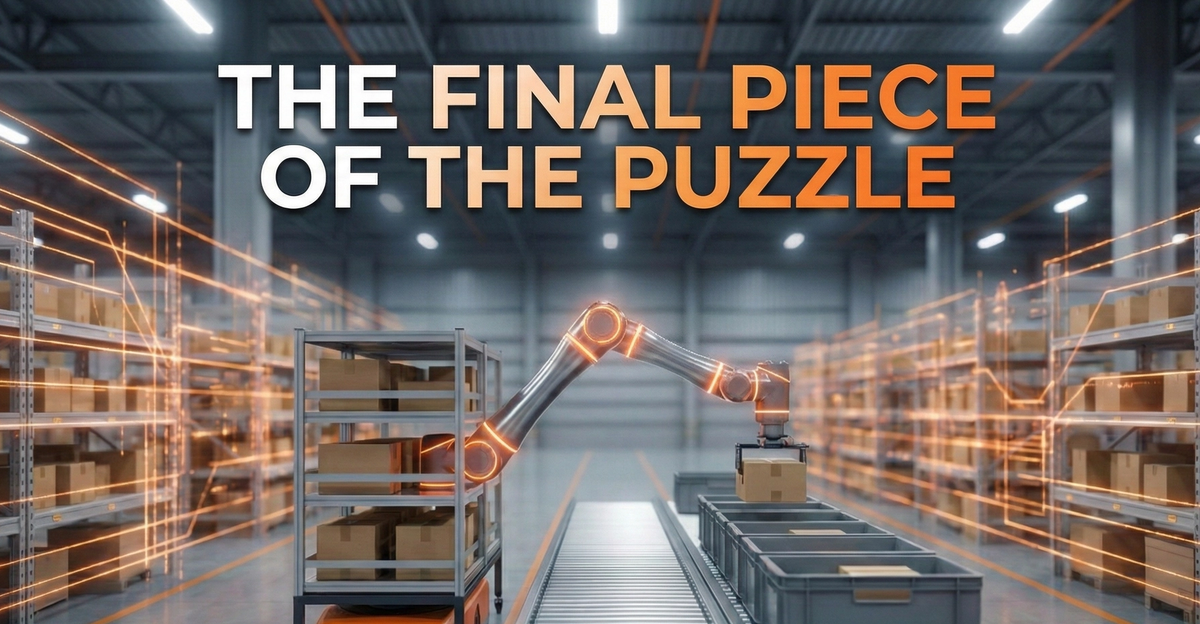 Geek+ Robot Arm Picking Station performing autonomous order fulfillment in a warehouse setting.