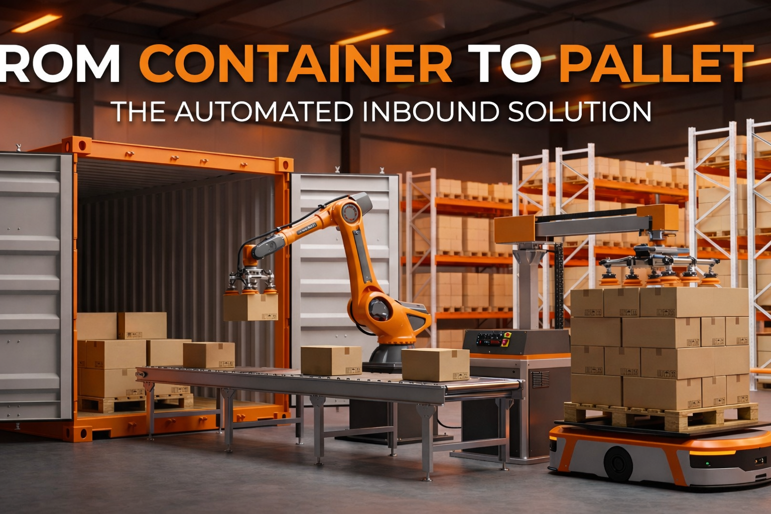 automated inbound unloading palletizing solution