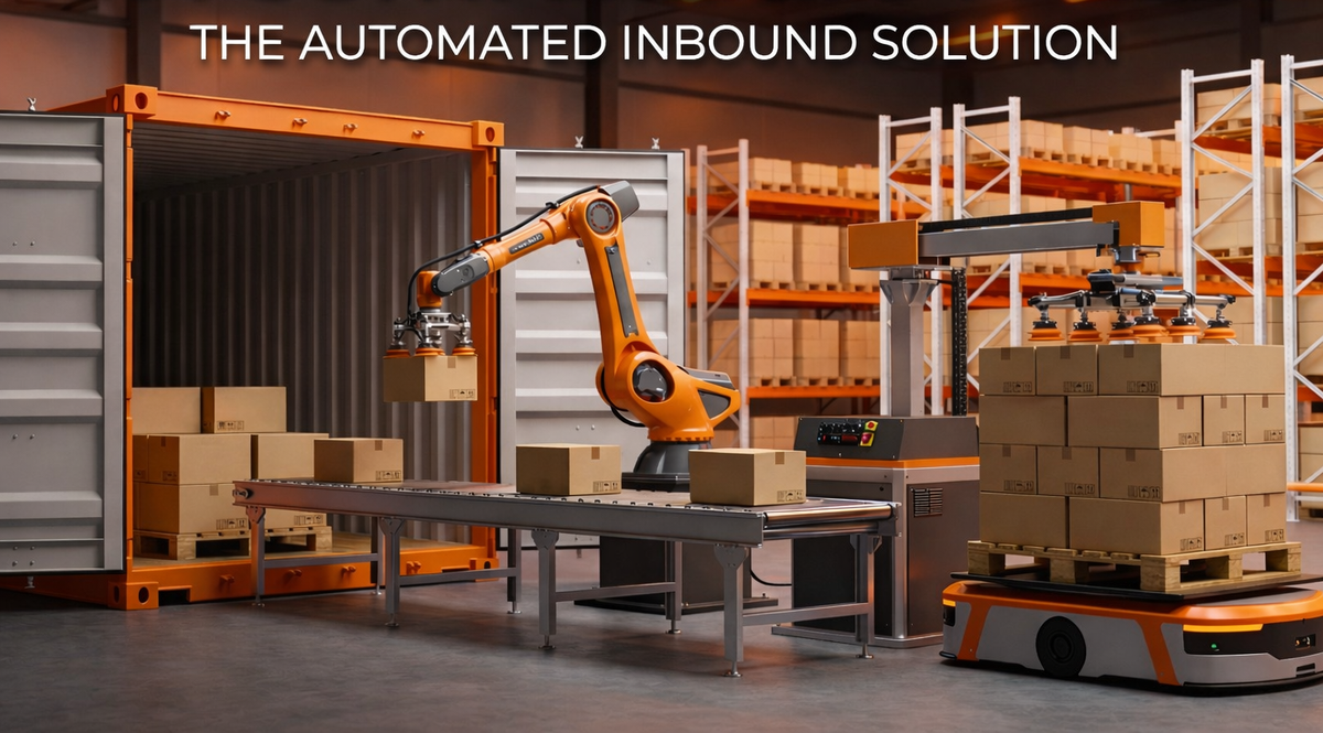 automated inbound unloading palletizing solution