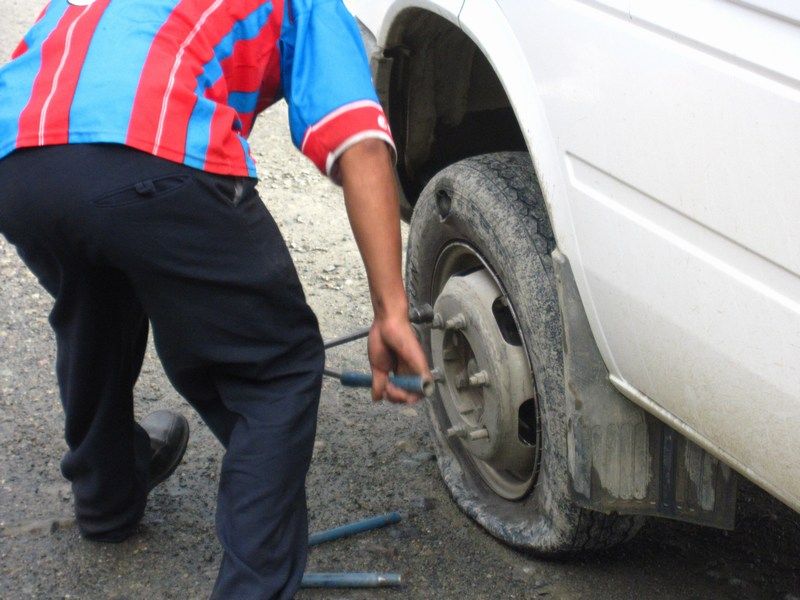 The second flat tire.