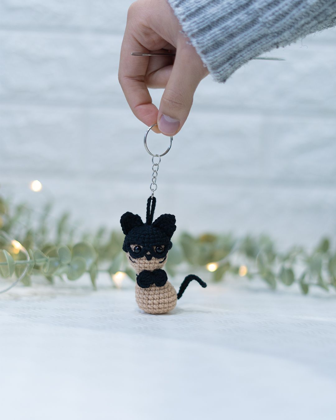 Batman - cat inspired crochet pattern - Amigrumi Keychain PDF